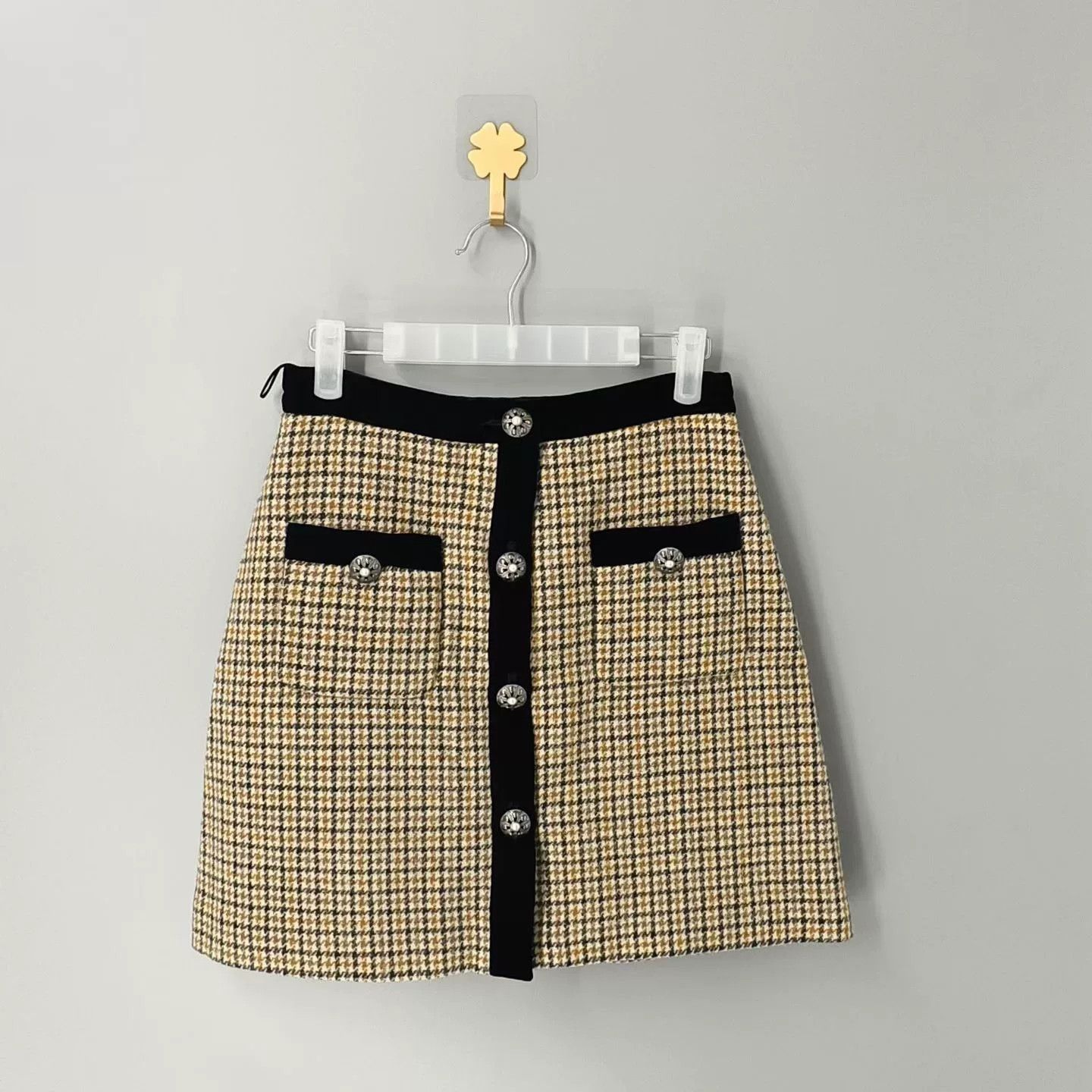 Miu Miu Miu Miu Houndstooth Wool Skirt Size 42" / US 20 - 1 Thumbnail