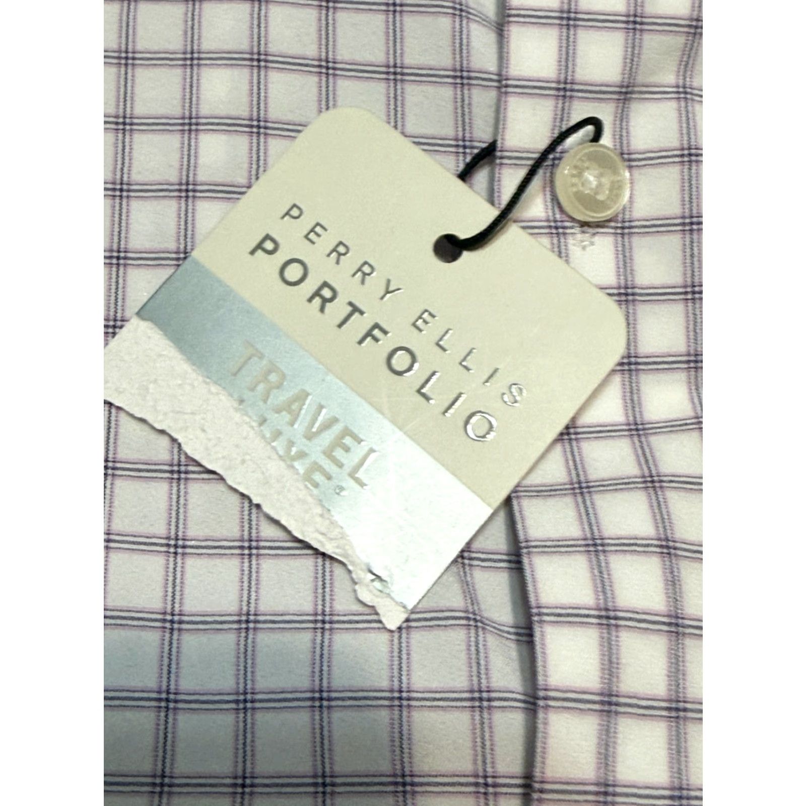 Perry Ellis Perry Ellis Portfolio Shirt Mens 16.5 34/35 White Purple Blue Button Up TRAVEL Shirt Mens - 16.5 34/35 Blue Size US M / EU 48-50 / 2 - 6 Thumbnail