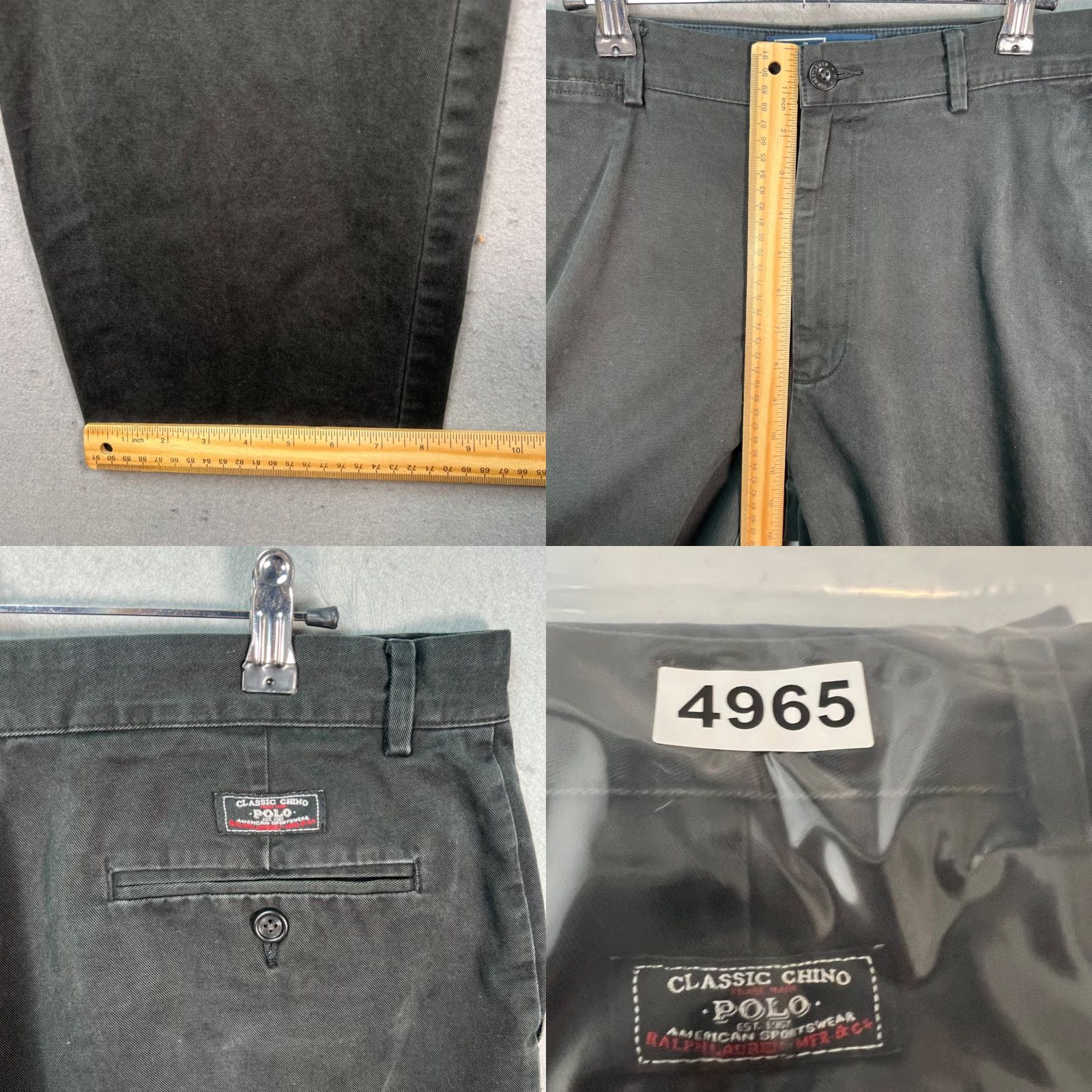 Polo Ralph Lauren Polo Ralph Lauren Mens Size 33 x 26 Classic Fit Black Cotton Chino Pants Shirt? Size US XS / EU 42 / 0 - 8 Thumbnail