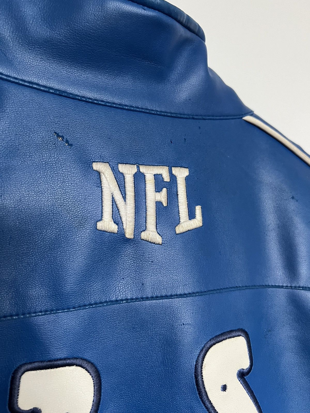 NFL × Vintage Insane Vintage 90s Indianapolis Colts Leather Jacket Size US M / EU 48-50 / 2 - 13 Thumbnail