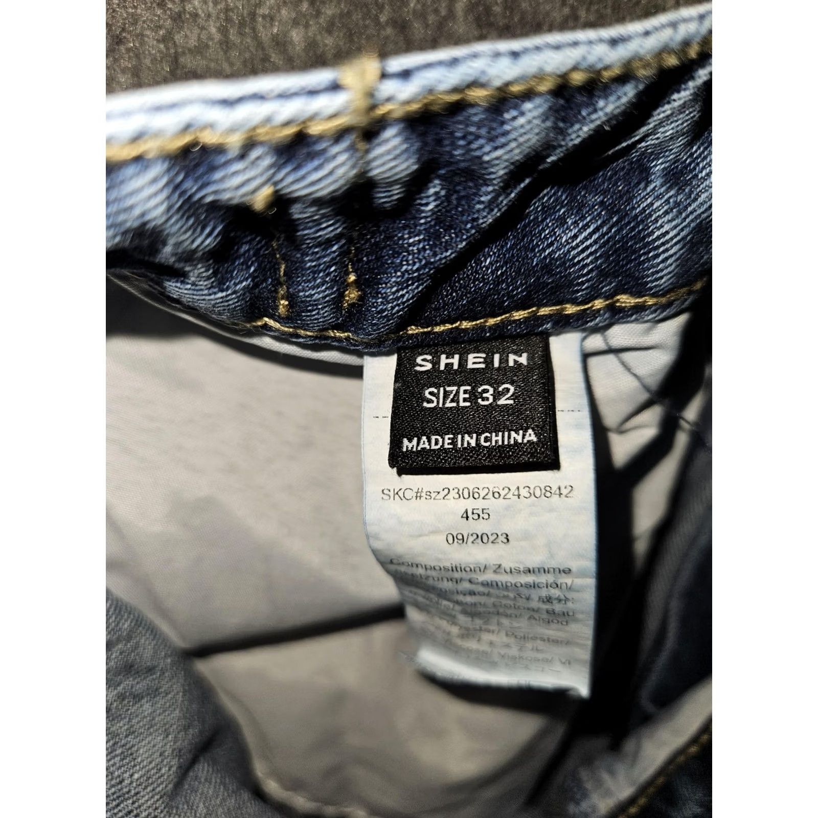 Shein SHEIN Jeans Womens Size 32 Blue High Rise Wide Leg Distressed Denim Buckle Waist Size 24" / US 00 / IT 34 - 2 Thumbnail