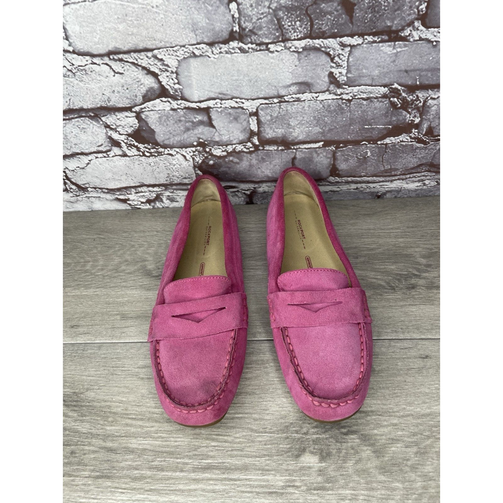 Rockport Rockport Fuchsia Pink Suede Leather Penny Loafer Driving Fla Size US 8 / IT 38 - 2 Thumbnail