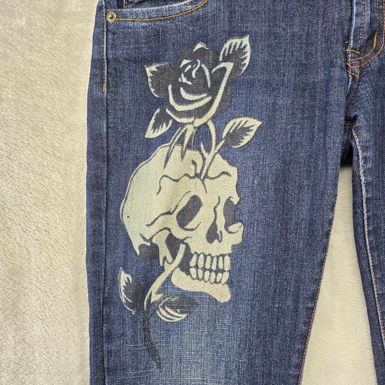 Christian Audigier Ed Hardy Christian Audigier Jeans Womens 31 Fits 34x32 Skull Size 34" / US 12 / IT 48 - 3 Thumbnail
