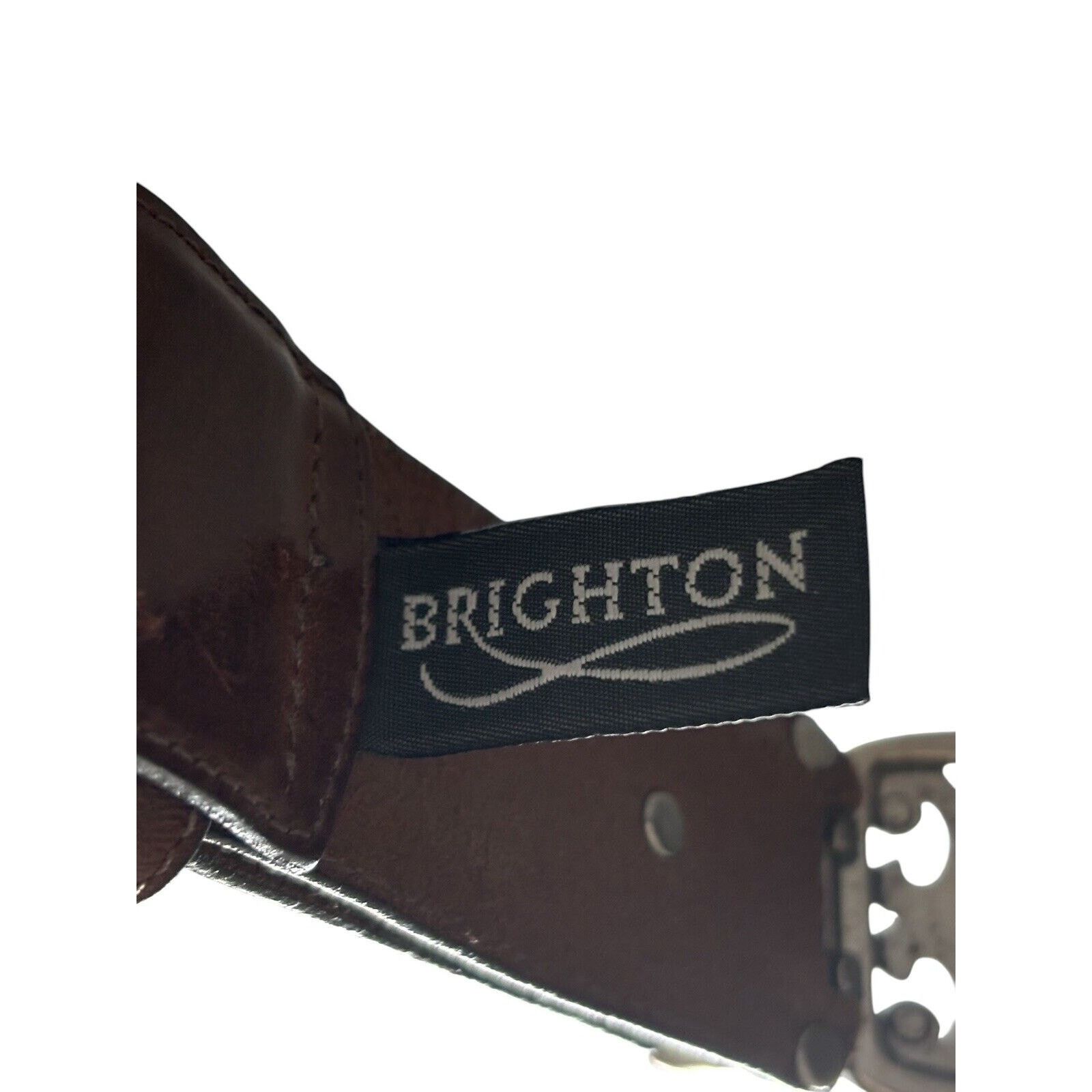Brighton Brighton Art Nouveau Belt brown Leather Silver Swirl Sz S Size ONE SIZE - 11 Thumbnail