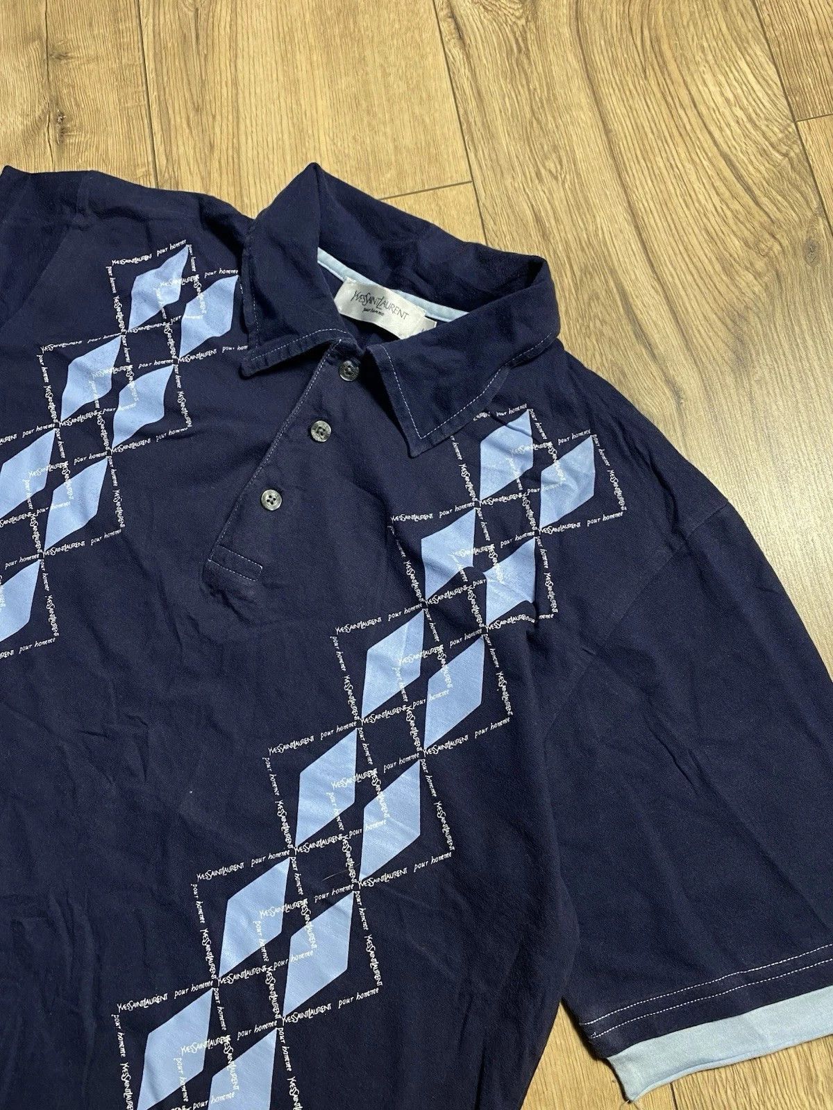 Yves Saint Laurent 90s Vintage Yves Saint Laurent Big Logo Polo size M Size US M / EU 48-50 / 2 - 2 Thumbnail