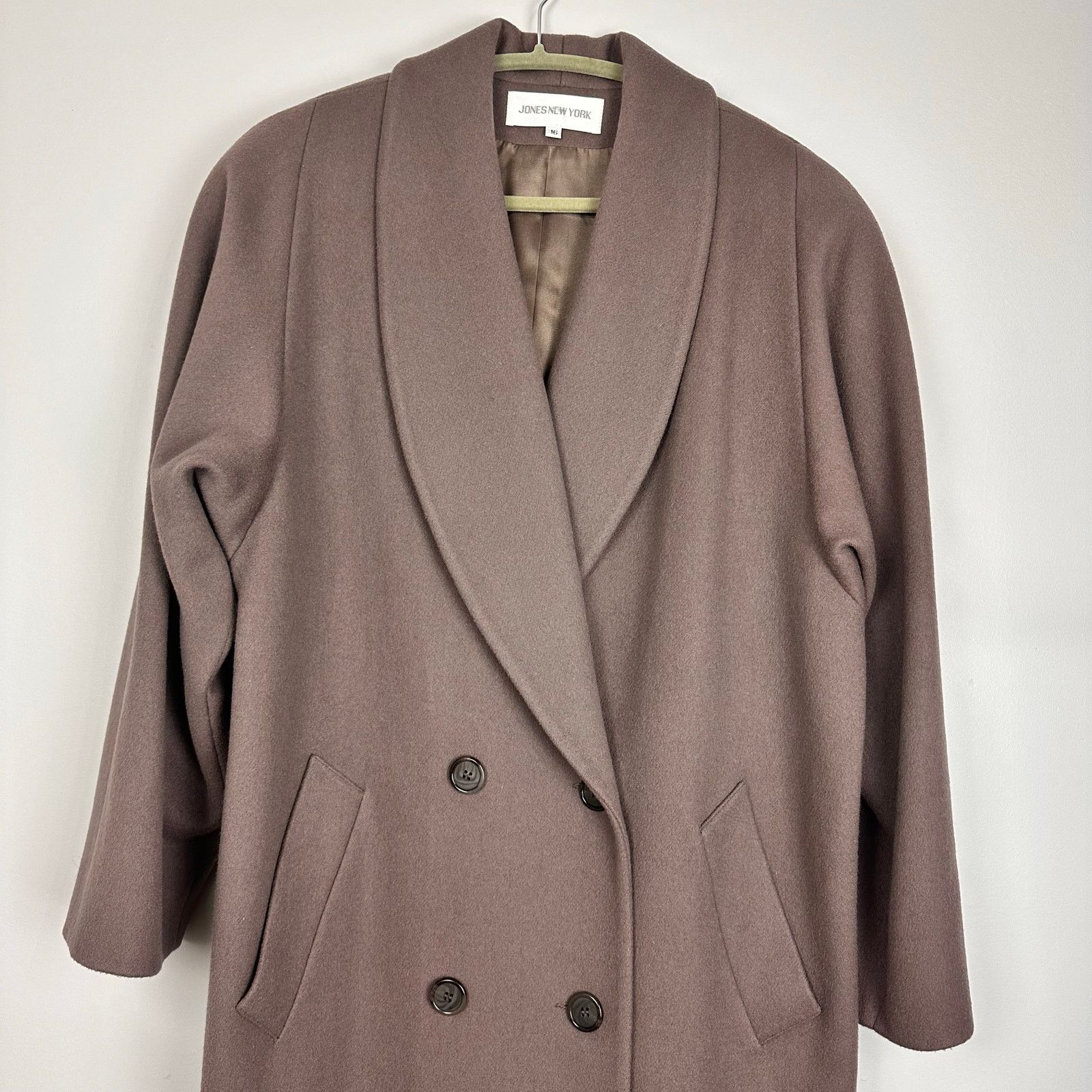 Jones New York Jones NY Union 100% Wool Double Breasted Trench Coat Sz 16 Size XXL / US 16-18 / IT 52-54 - 10 Thumbnail