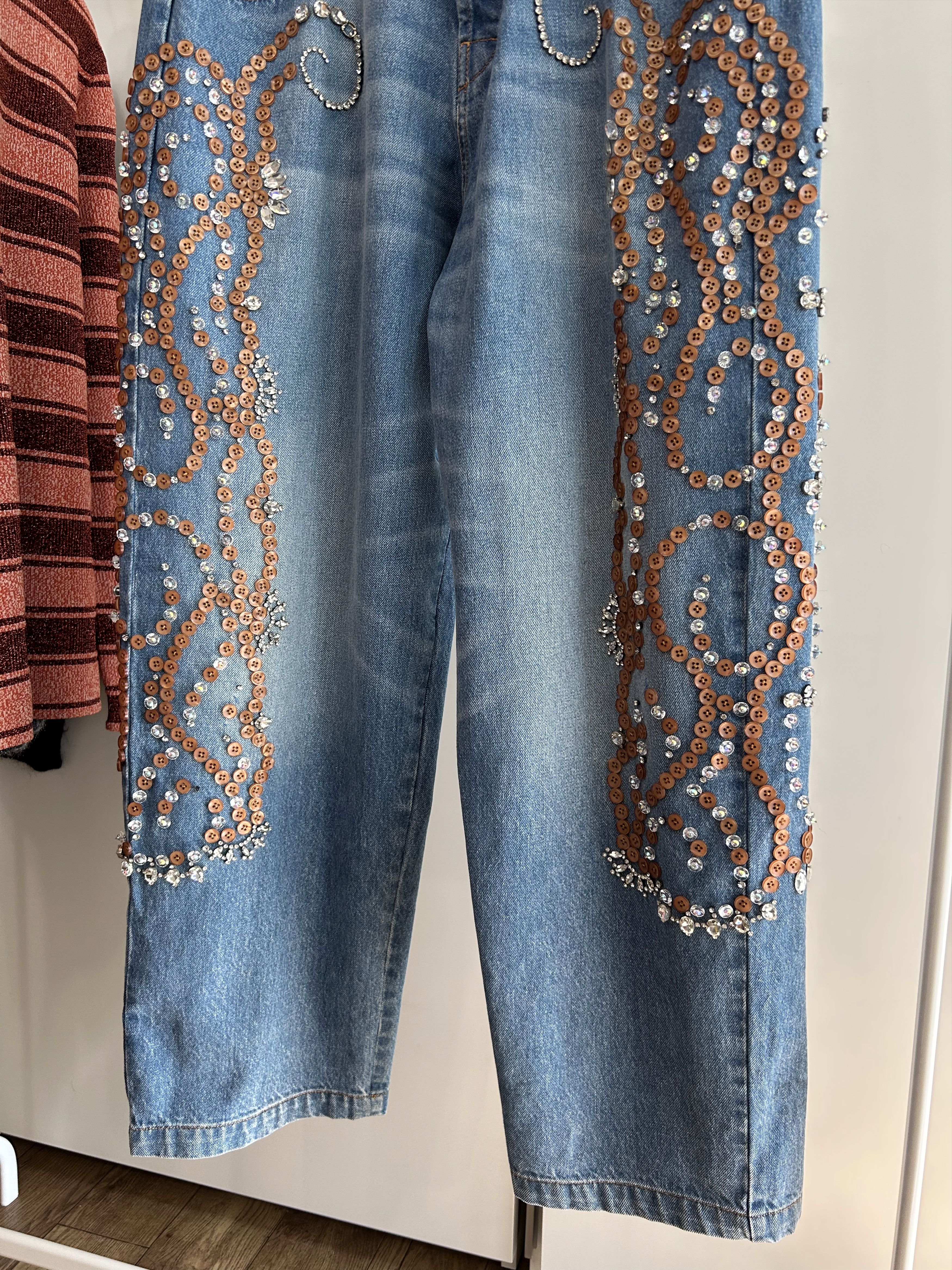 Blluemade BLUEMARBLE Beaded Embellished Denim Pants Size US 31 - 5 Thumbnail