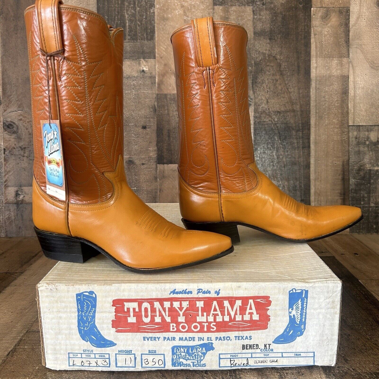 image of Tony Lama Vintage Gold Label Cowboy Boots Womens 5.5 C in Brown
