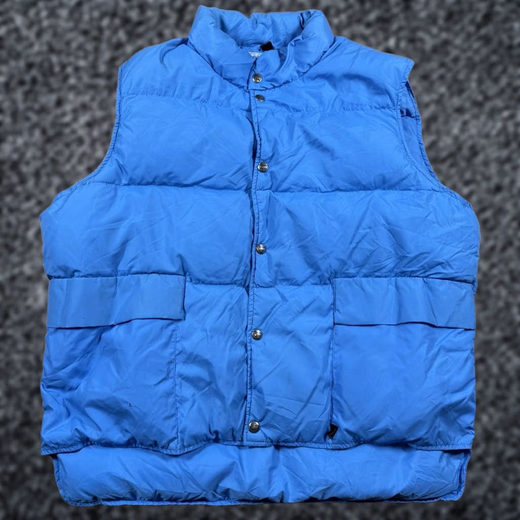 Vintage VINTAGE Woolrich Vest Puffer Full Zip Snaps Nylon Down Blue XL Mens"} Size US XL / EU 56 / 4 - 1 Thumbnail