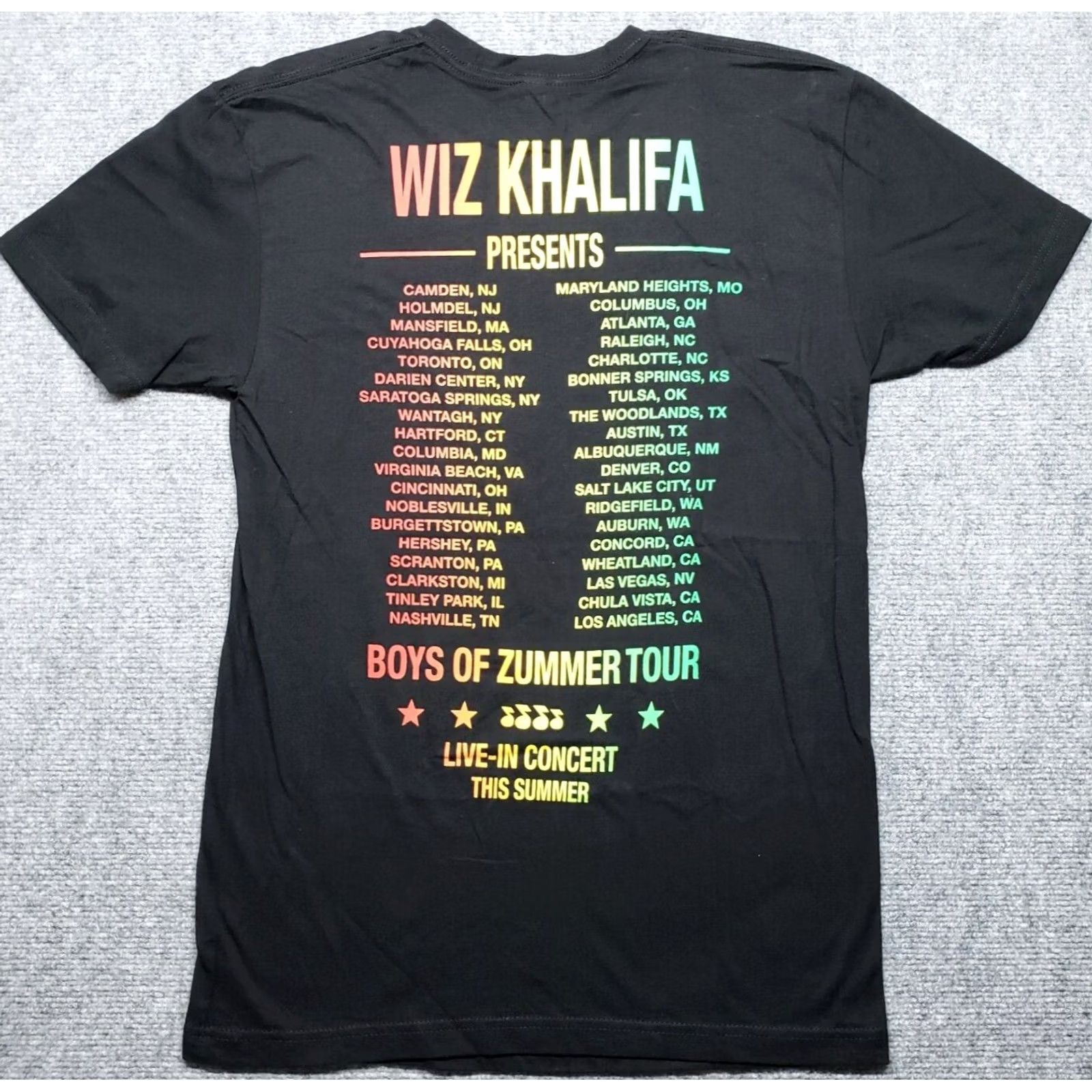 Next Level Next Level T-Shirt Mens S Black Wiz Khalifa Boys Of Zummer Tour Cotton Graphic Print Crew Neck Short Sleeve Size US S / EU 44-46 / 1 - 4 Thumbnail
