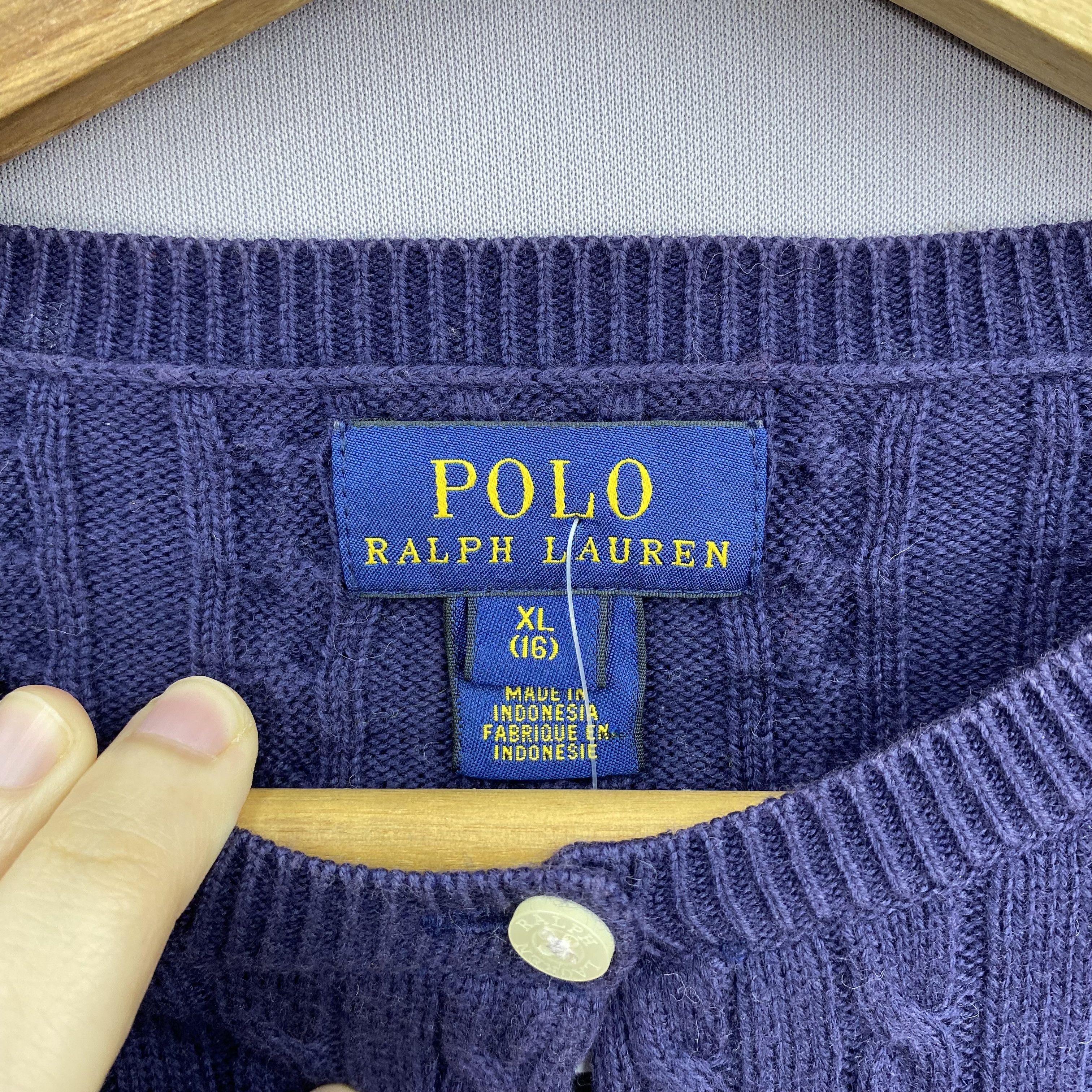 Polo Ralph Lauren Vintage Y2K Polo Ralph Lauren Cardigan Cable Knit Sweater Size S / US 4 / IT 40 - 7 Thumbnail