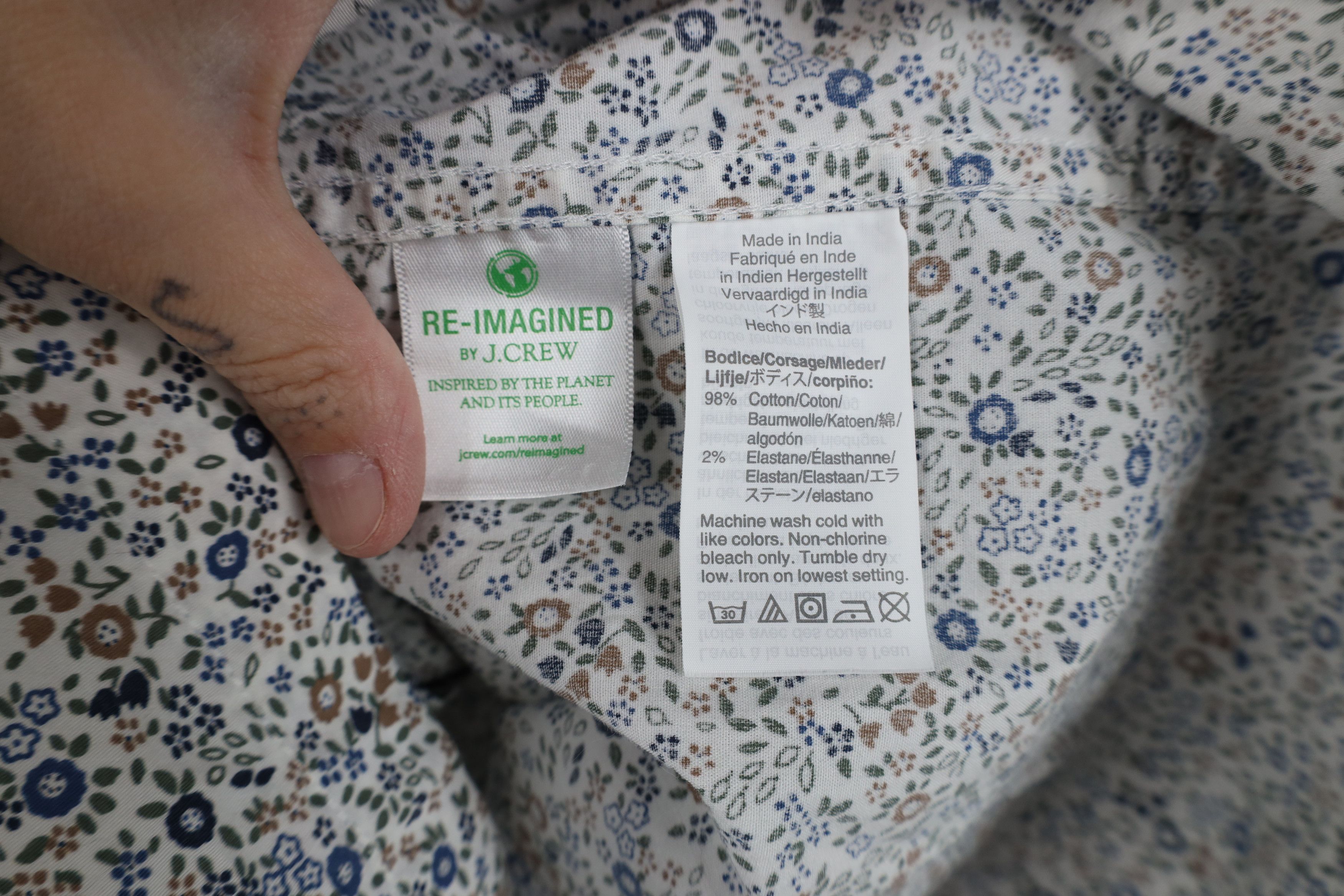 J.Crew J Crew Flex Washed Flower All Over Print Button Down Shirt Size US L / EU 52-54 / 3 - 7 Thumbnail