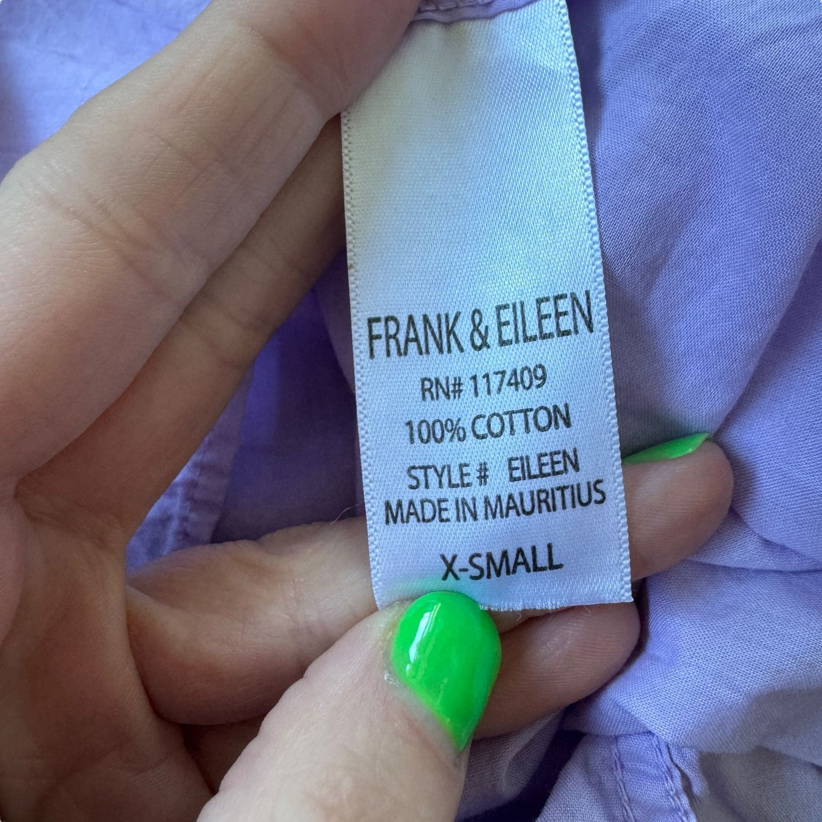 Frank & Eileen Frank & Eileen Eileen Button-Up Shirt Purple Size XS / US 0-2 / IT 36-38 - 5 Thumbnail