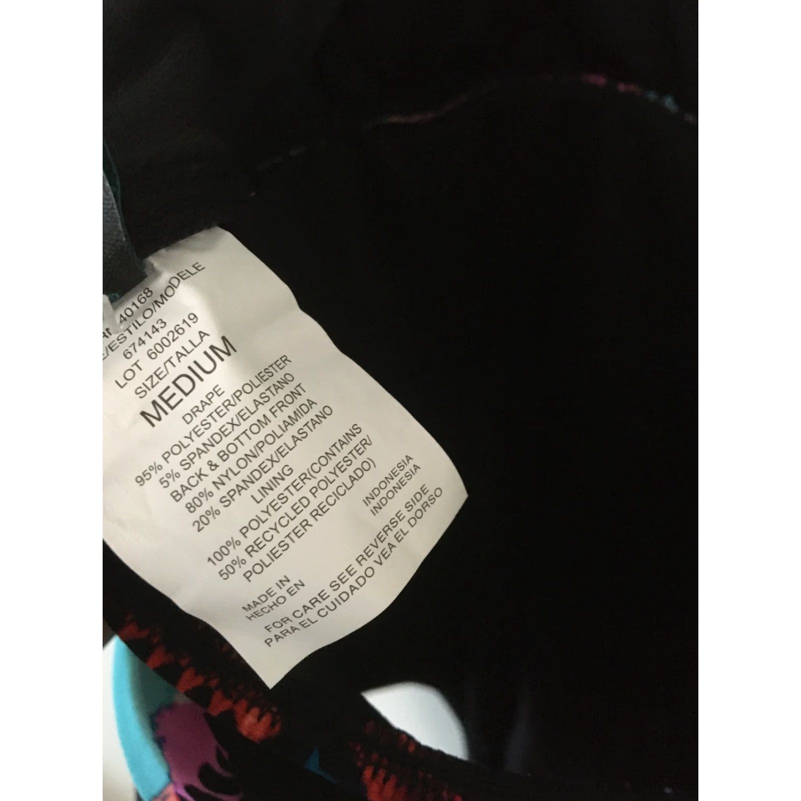 AQUA NWOT Aqua Green Colorful Black Geometric Halter Gathered Waist 1 Pc Swimsuit Women M Size ONE SIZE - 5 Thumbnail