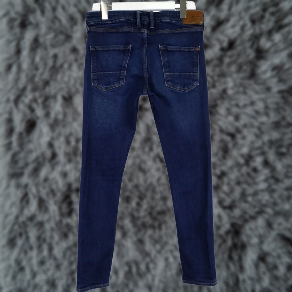 Pepe Jeans PEPE JEANS Jeans Slim Skinny Low Waist Men's W33/L32 Zip Fly Stretch Fade Effect Blue Denim Pants Size US 33 - 1 Thumbnail