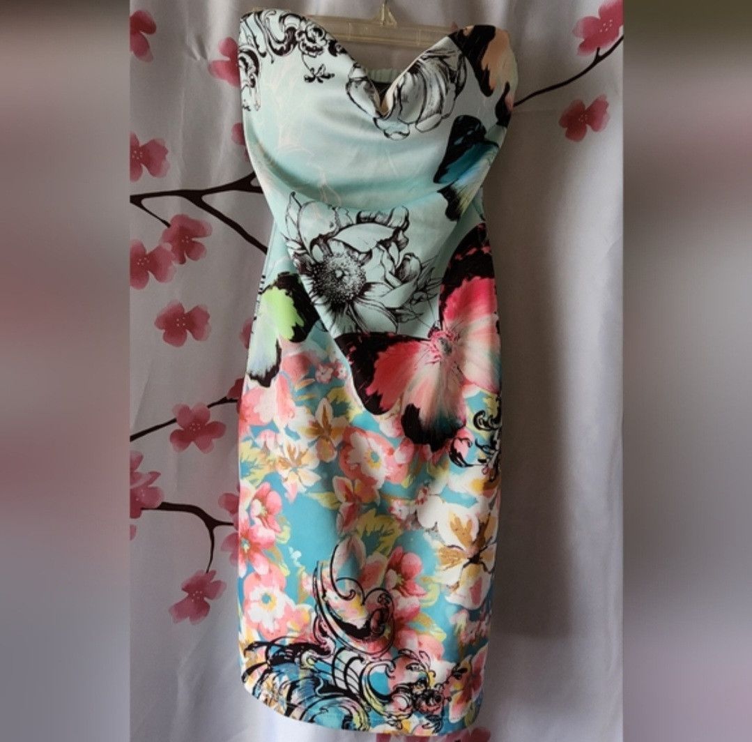 Other A3 Design Floral Butterfly Sweetheart Sleeveless Dress Small Size S / US 4 / IT 40 - 1 Thumbnail