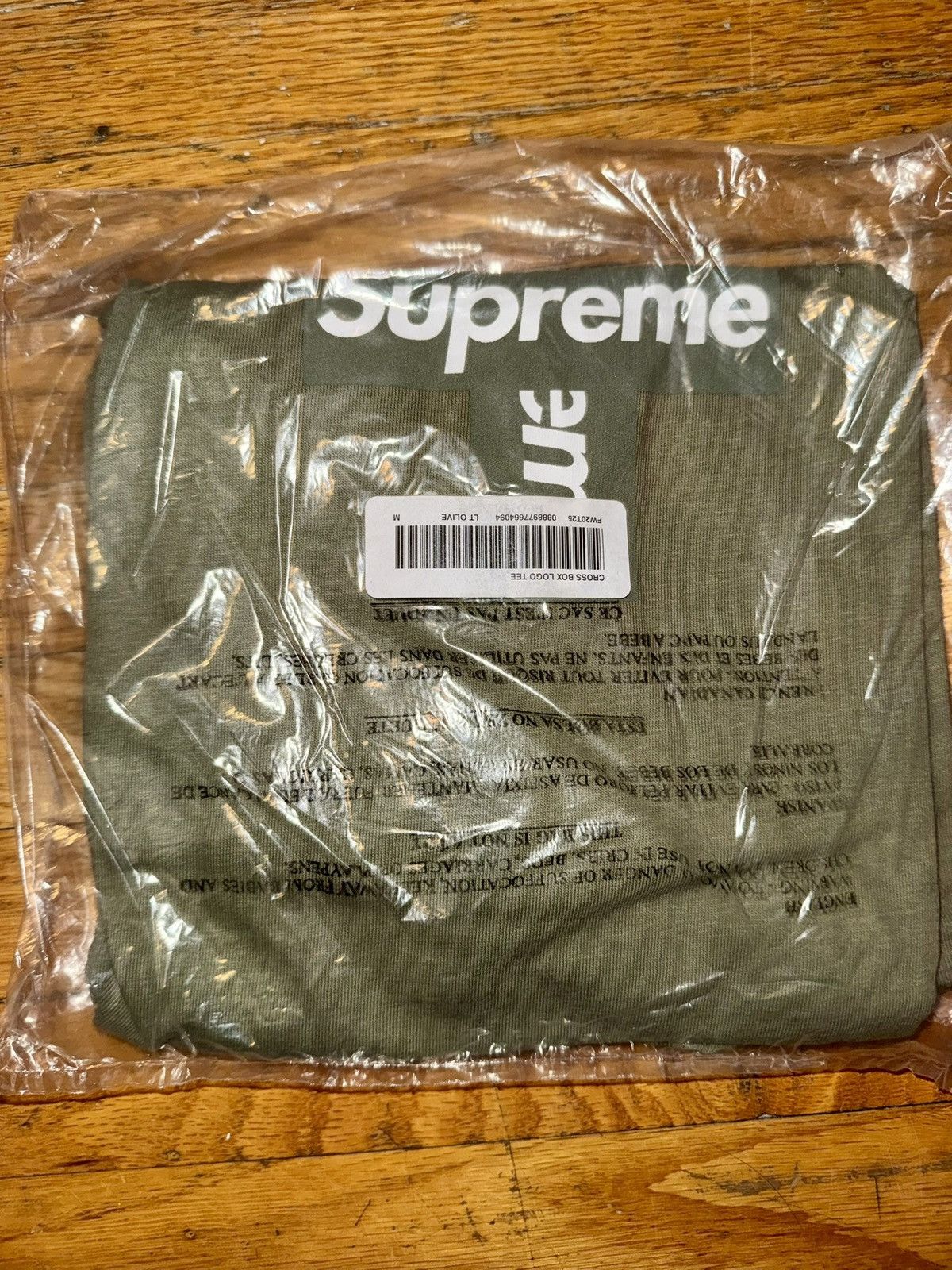 Supreme Supreme Cross Box Logo Olive Tshirt Size US M / EU 48-50 / 2 - 2 Thumbnail