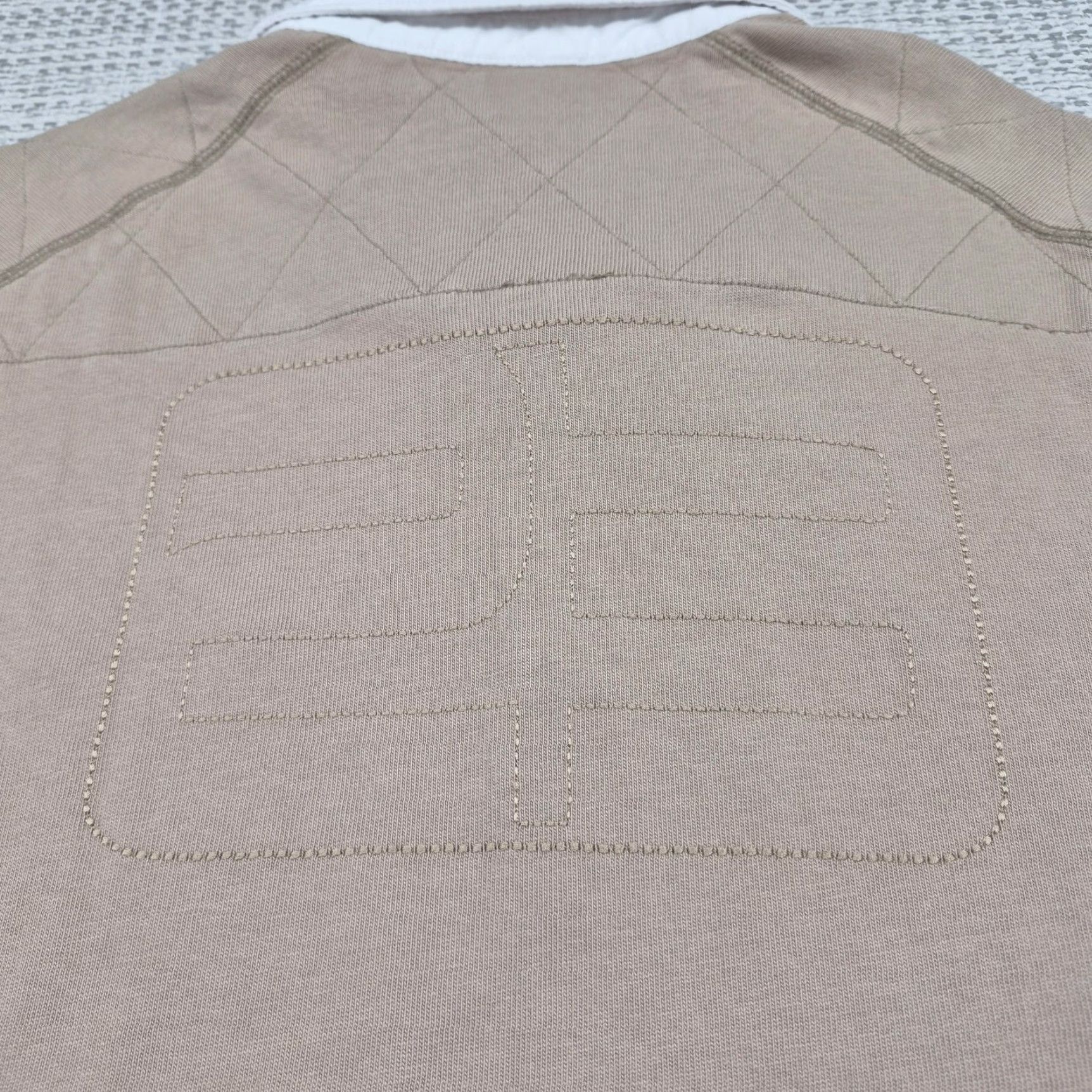 Jordan Brand Jordan Rugby Polo Shirt Mens XL Tan Long Sleeve Diagonal Stripe Jumpman Top Size US XL / EU 56 / 4 - 7 Thumbnail