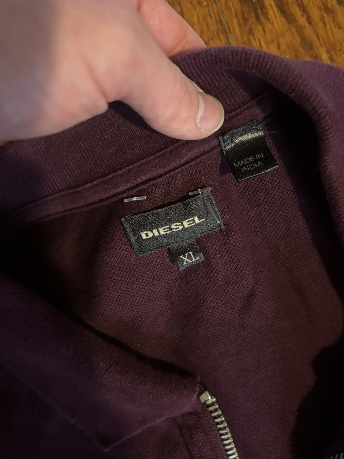 Diesel vintage Diesel burgundy cotton 1/3 zip polo shirt Size US XL / EU 56 / 4 - 3 Thumbnail