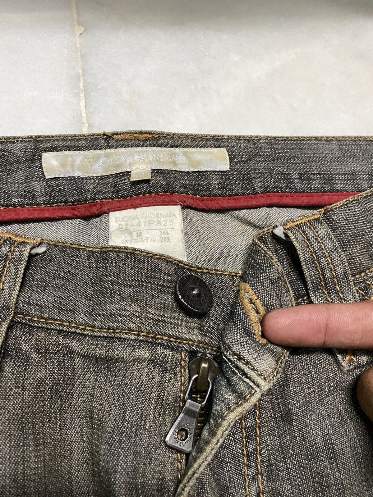 If Six Was Nine 💥Flare💥Vintage 90s Buona Rusty Mudwash Distress jean Japan Size US 30 / EU 46 - 9 Thumbnail