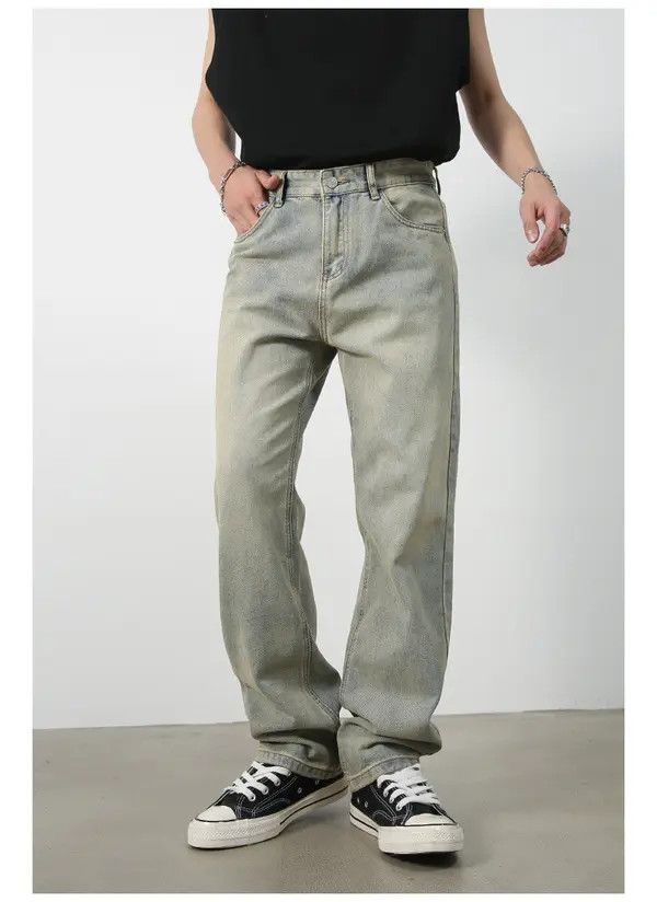 Japanese Brand Japanese all-match trendy distressed loose casual jeans Size US 34 / EU 50 - 1 Thumbnail