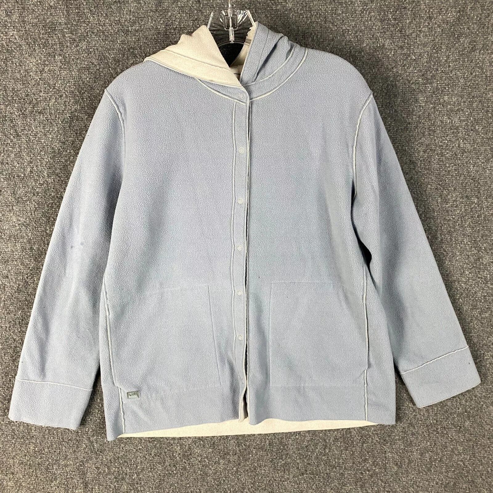Ralph Lauren Ralph Lauren Fleece Hoodie Women's Large Snap Baby Blue L Size L / US 10 / IT 46 - 1 Thumbnail