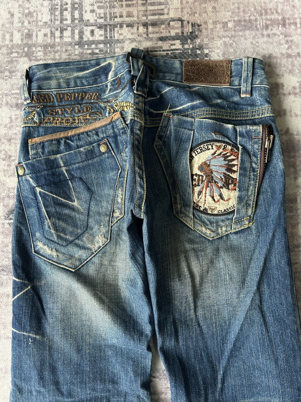 Ed Hardy Y2K Red Pepper Flared Jeans Size 28" / US 6 / IT 42 - 4 Thumbnail