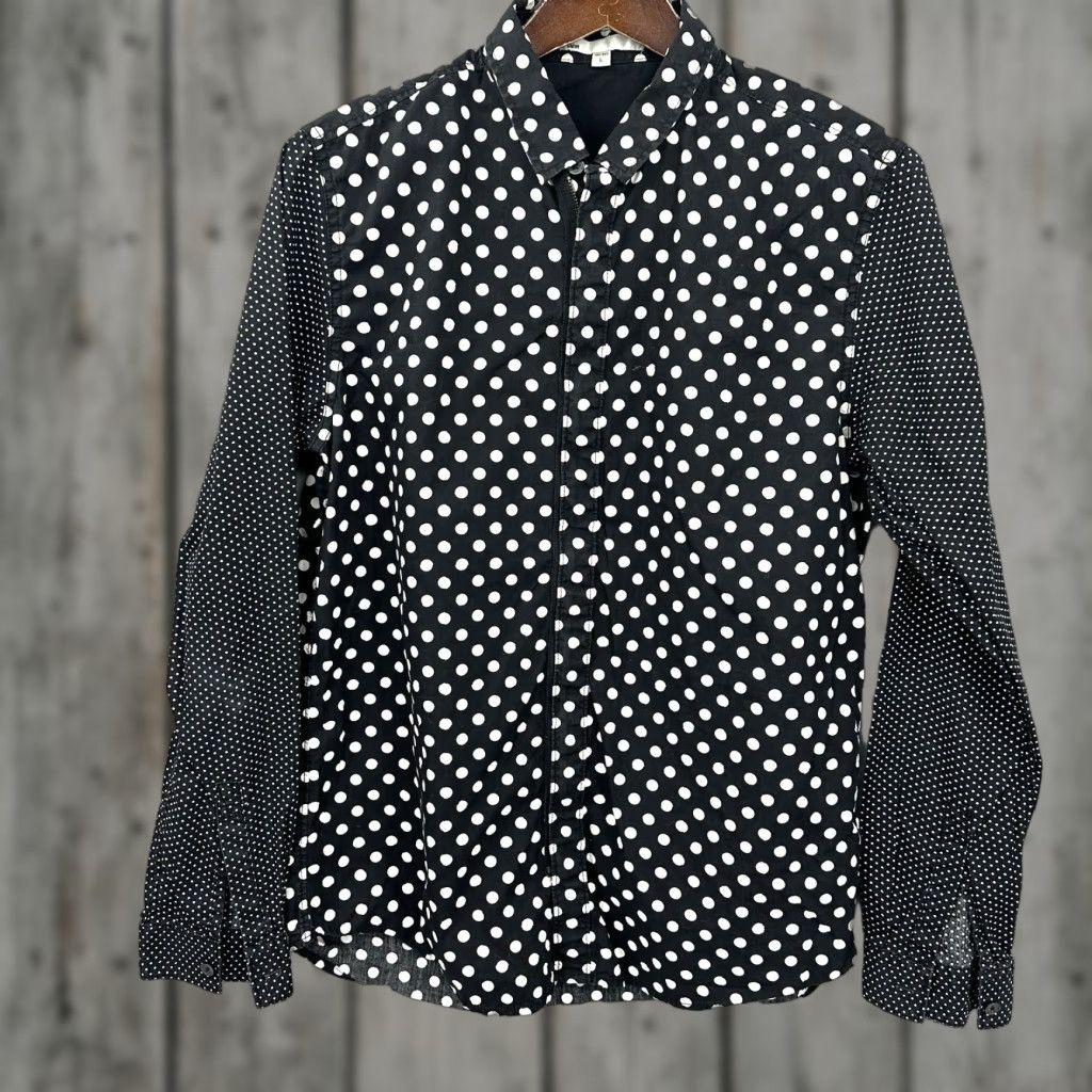 Vintage Five Centimetres Shirt Mens Large Polka Dot Zip Front Shirt Collared Size US L / EU 52-54 / 3 - 1 Thumbnail
