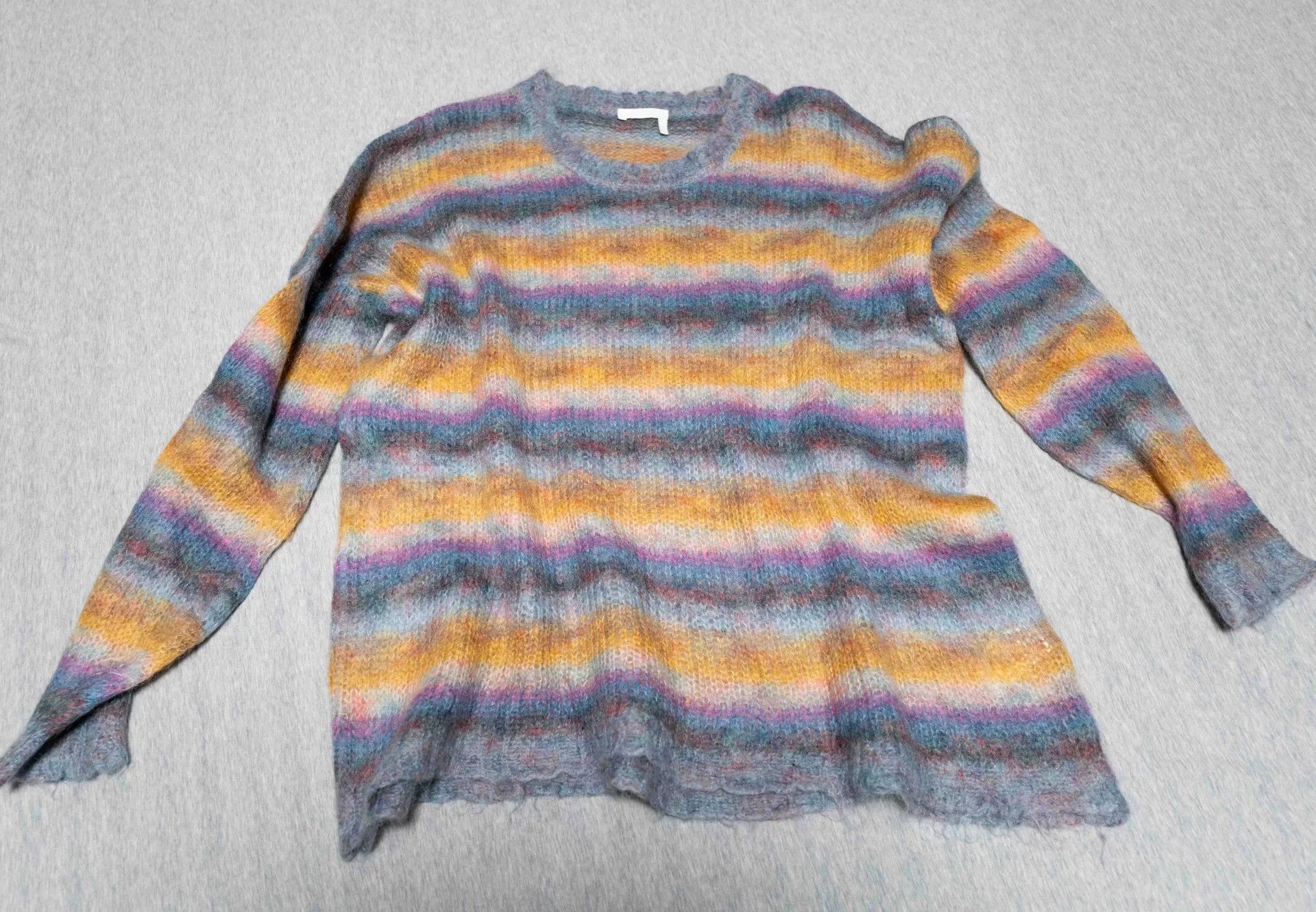 Chloe Chloe Rainbow Stripe Oversized Mohair Sweater Size S / US 4 / IT 40 - 1 Thumbnail
