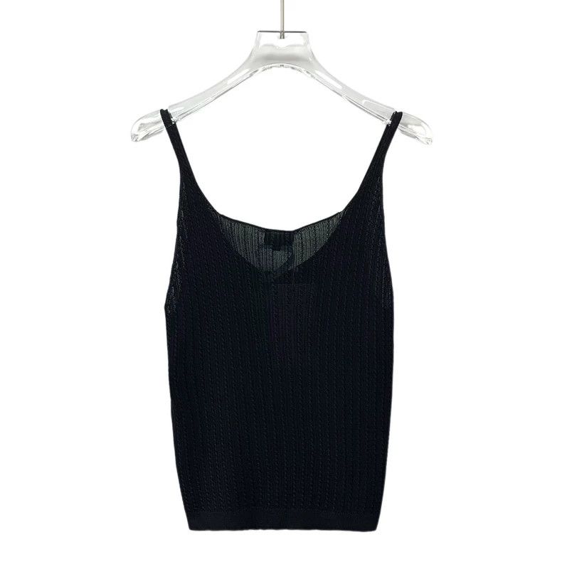 Chanel Chanel Black diamond-encrusted knitted strap vest 2506-Next Size XS / US 0-2 / IT 36-38 - 2 Thumbnail