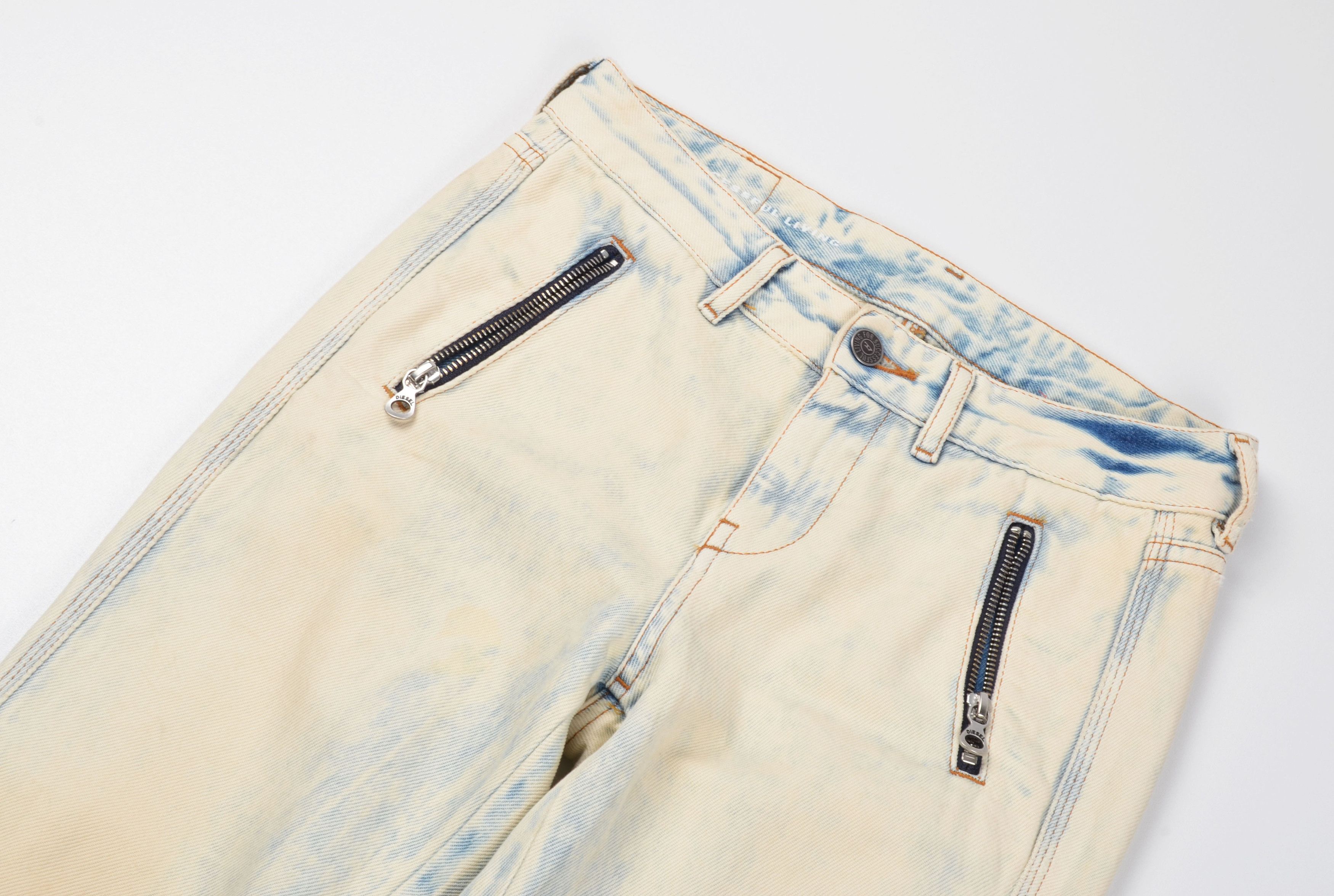 Diesel Diesel Y2K D-Poky Bootcut Washed Acid Cargo Denim Jeans Size 28" / US 6 / IT 42 - 4 Thumbnail