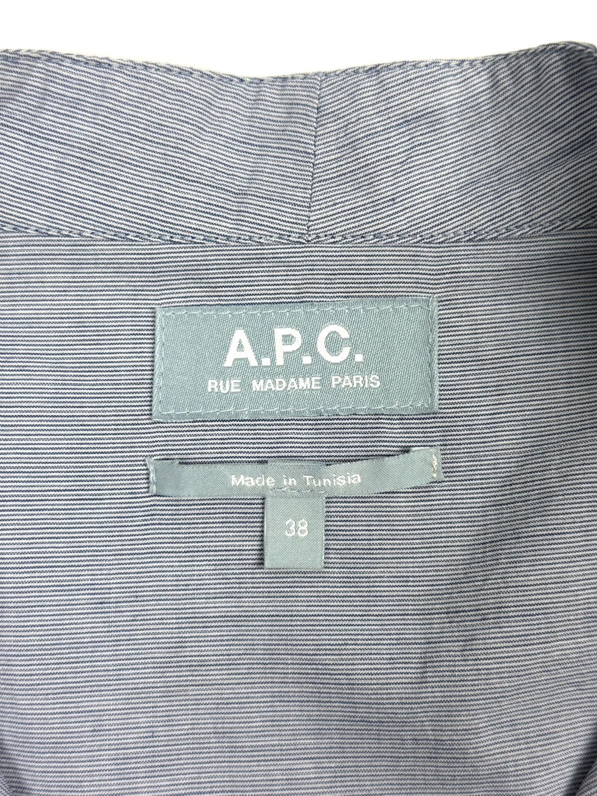 A.P.C. A.P.C. Light Blue Striped Cotton Button Up Shirt Blouse Size M / US 6-8 / IT 42-44 - 16 Thumbnail