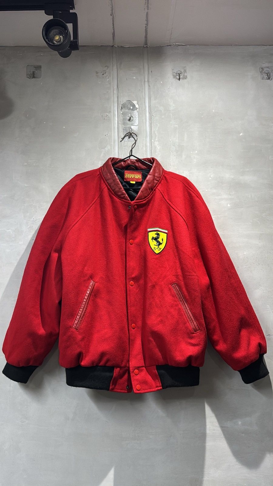 Ferrari vintage 90s scuderia ferrari wool leather varsity jacket Size US XL / EU 56 / 4 - 13 Thumbnail