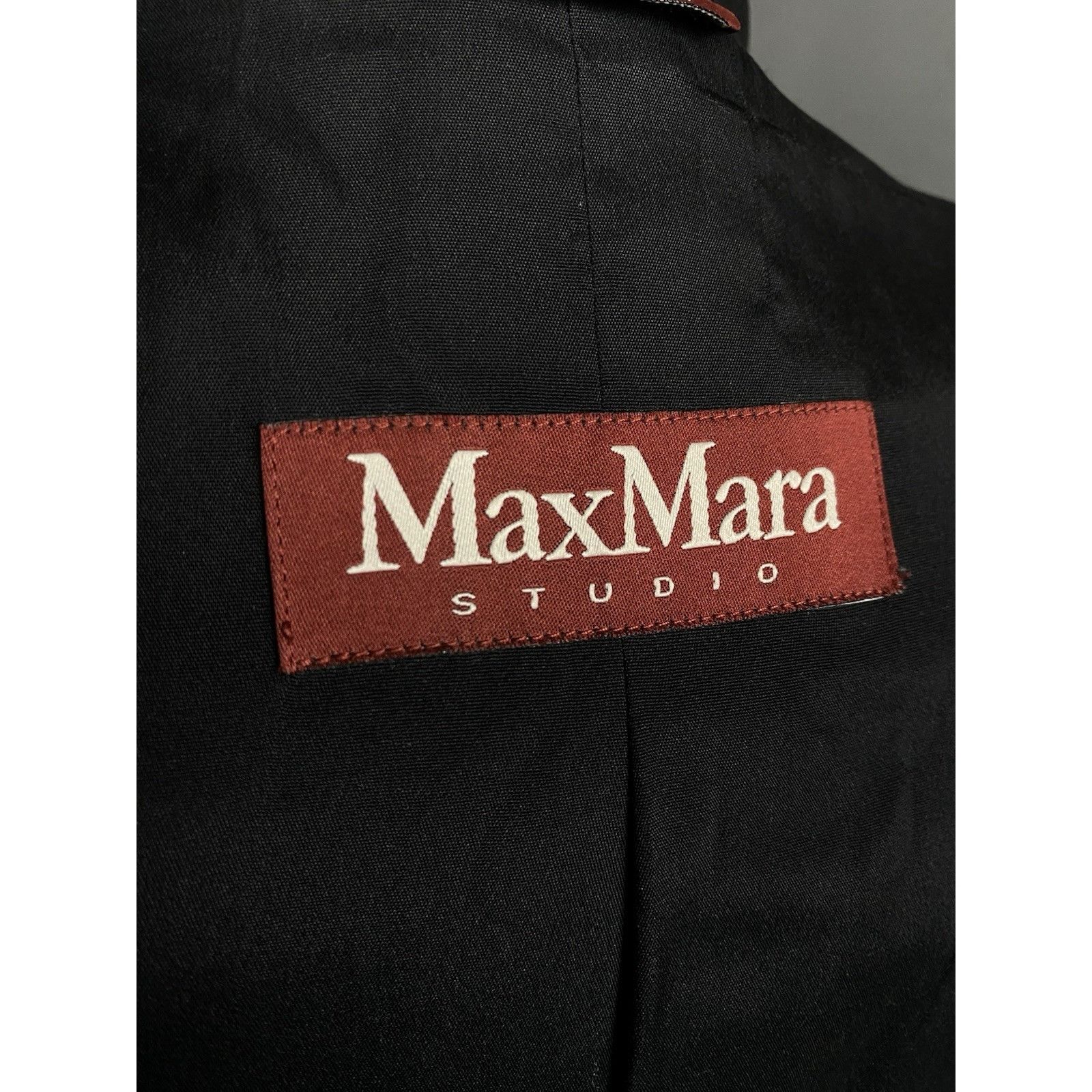 Max Mara MINT! Max Mara Studio Black 1-Button Notched Lapel Wool Blaz Size L / US 10 / IT 46 - 10 Thumbnail