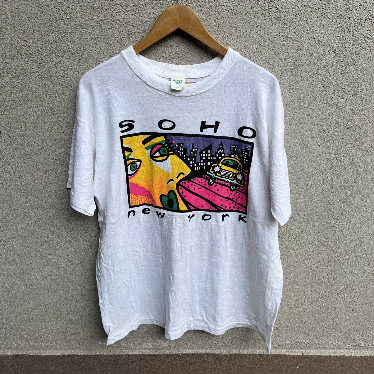 Vintage Vintage 90s SOHO New york city tee photo art Size US XL / EU 56 / 4 - 1 Thumbnail