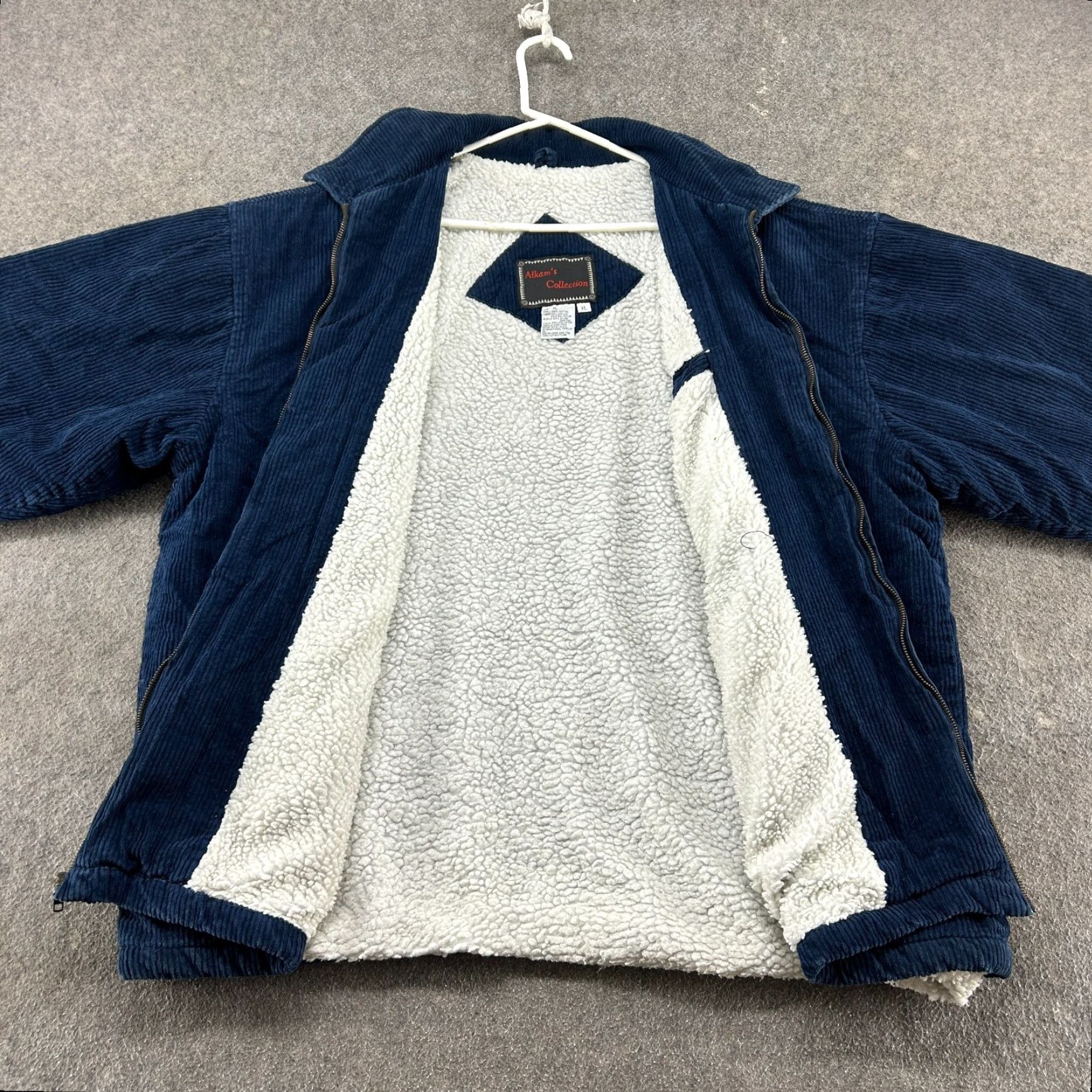 Vintage VINTAGE Alkams Collection Corduroy Jacket Mens XL Blue 90s Western Workwear Simple Solid Cotton Lined Mid-Length Chest 58 Size US XL / EU 56 / 4 - 2 Thumbnail