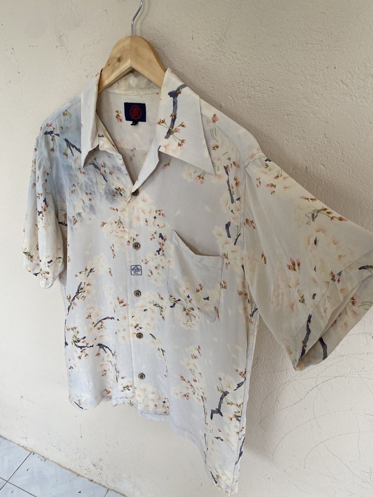 Japanese Brand Coromool Silk Crepe Blossom Shirt Size US M / EU 48-50 / 2 - 4 Thumbnail