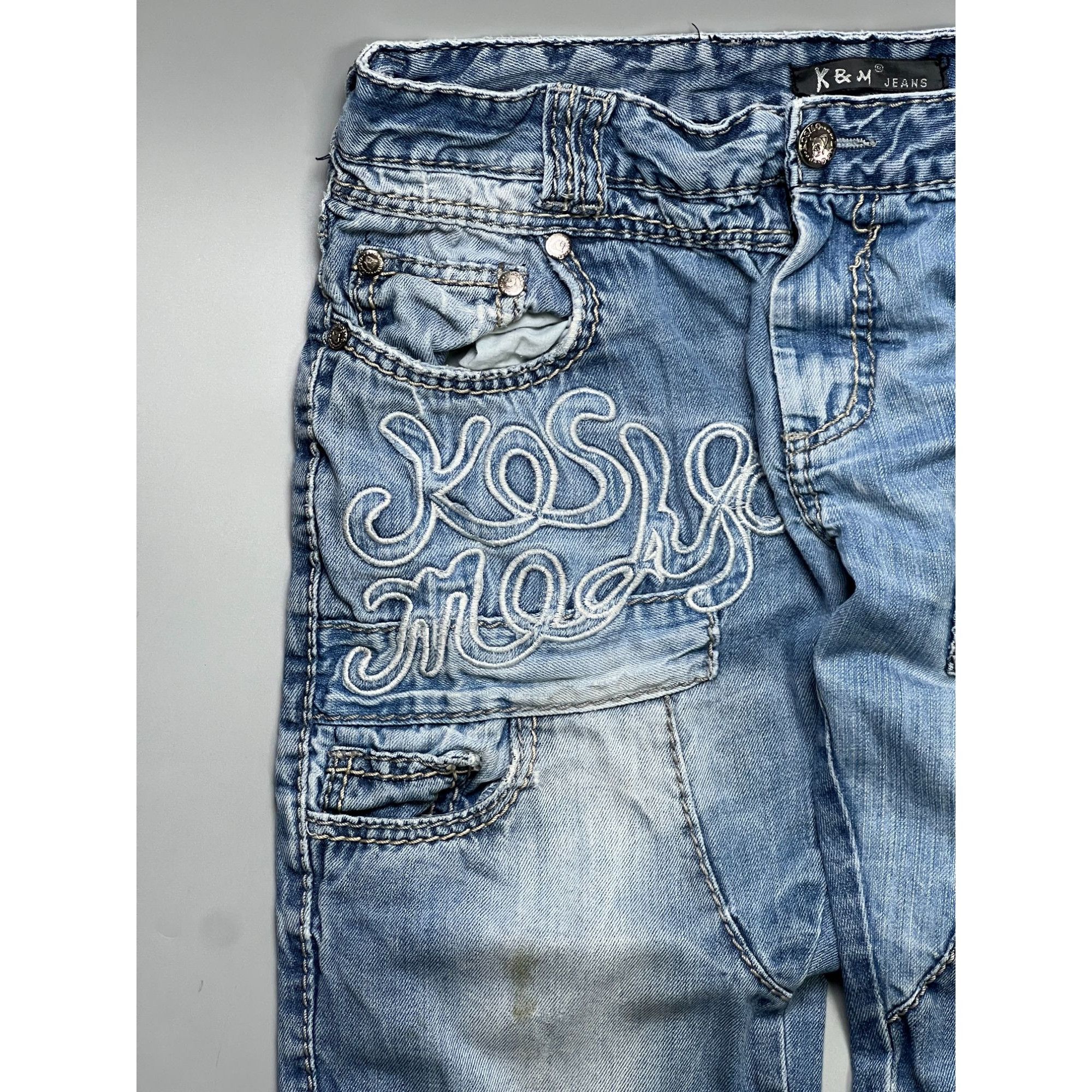 Other K&M Kosmolupo Embroidered Vintage Rap Jeans (Y1037) Size US 34 / EU 50 - 4 Thumbnail