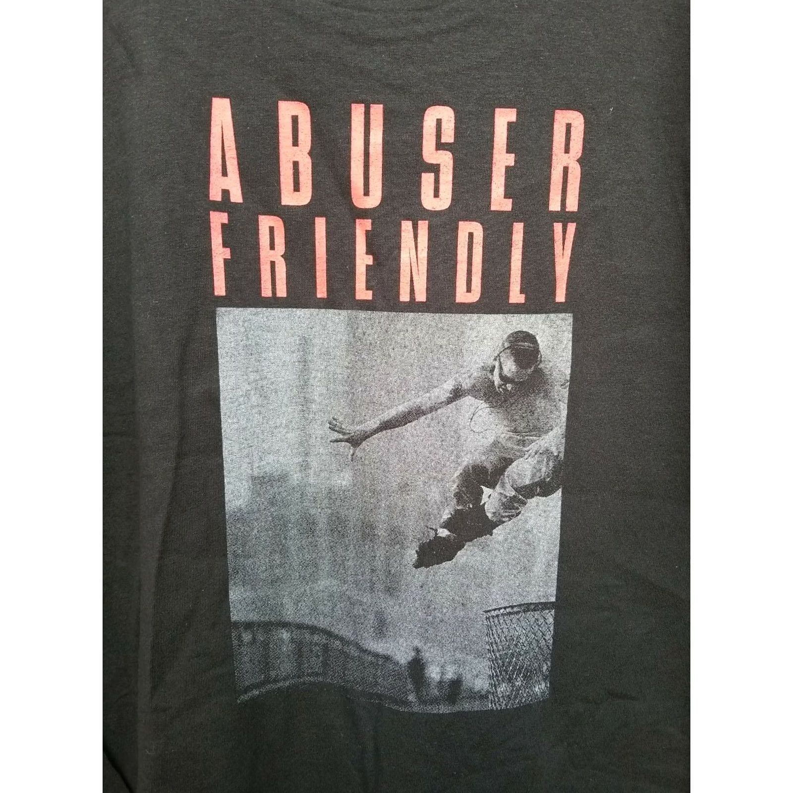 Anvil VINTAGE 90s AIWA ABUSER FRIENDLY CROSS TRAINER SKATE ROLLERBLADES Large Shirt USA Friends Graphic Tee Black L Men Short Sleeve 100% Cotton Deadstock Size US L / EU 52-54 / 3 - 5 Thumbnail