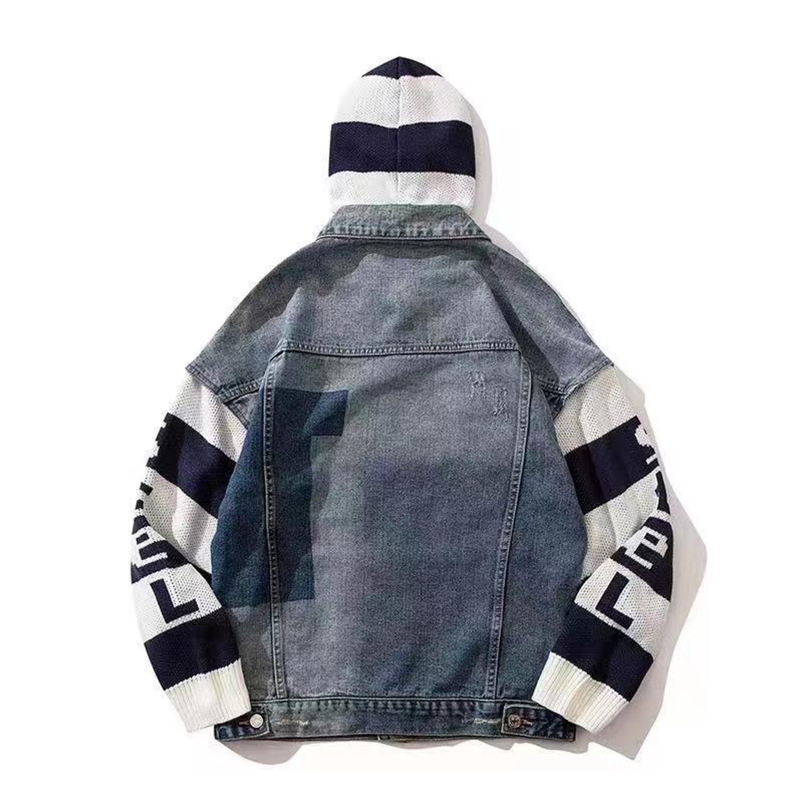Other Faux-Layer Denim + Knit Hooded Jacket | Spliced Street Size US M / EU 48-50 / 2 - 5 Thumbnail