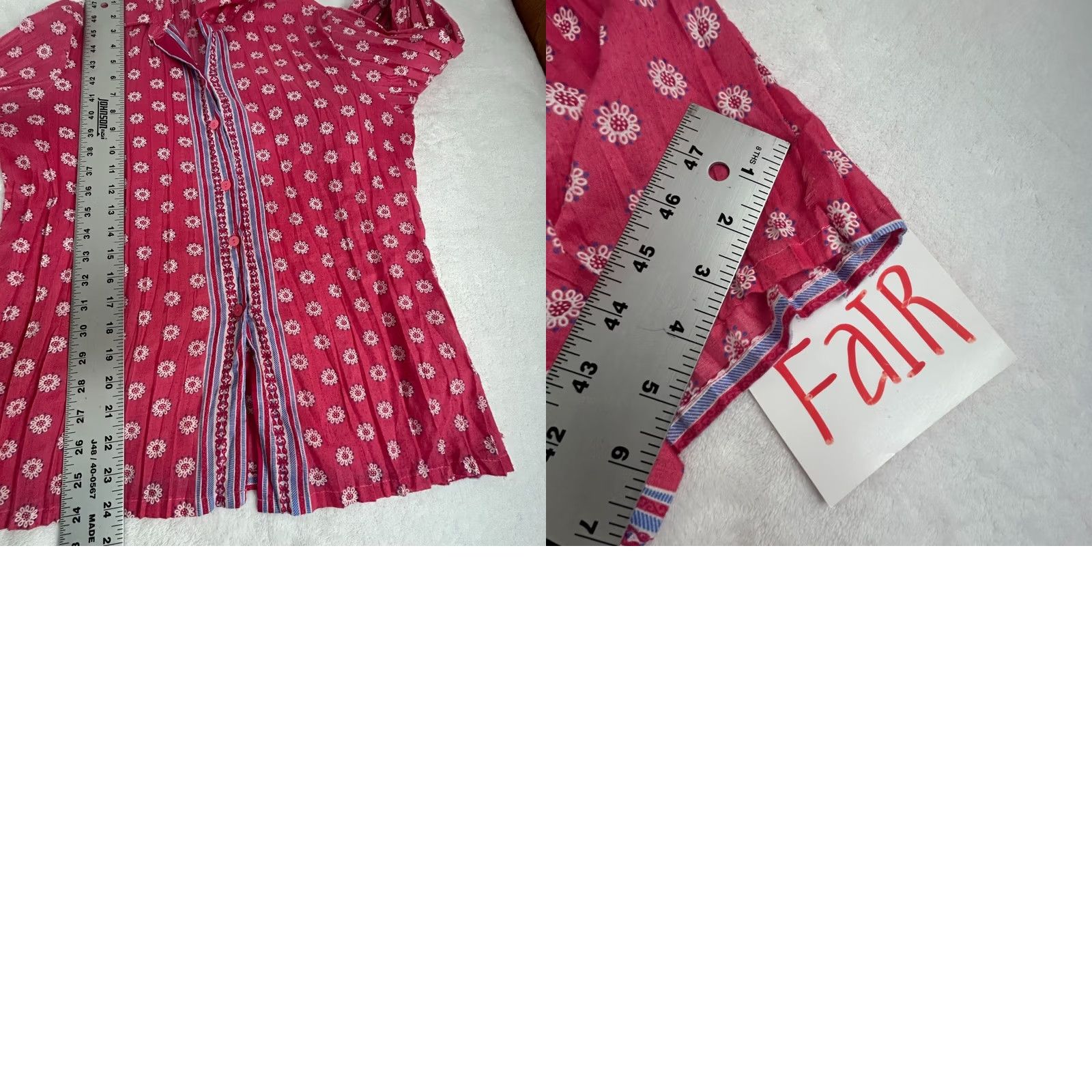 Pinko Roberta Freymann Womens Pink Floral Long Sleeve Button Up Shirt Size 22 Casual Size 3XL / US 20-22 - 8 Thumbnail
