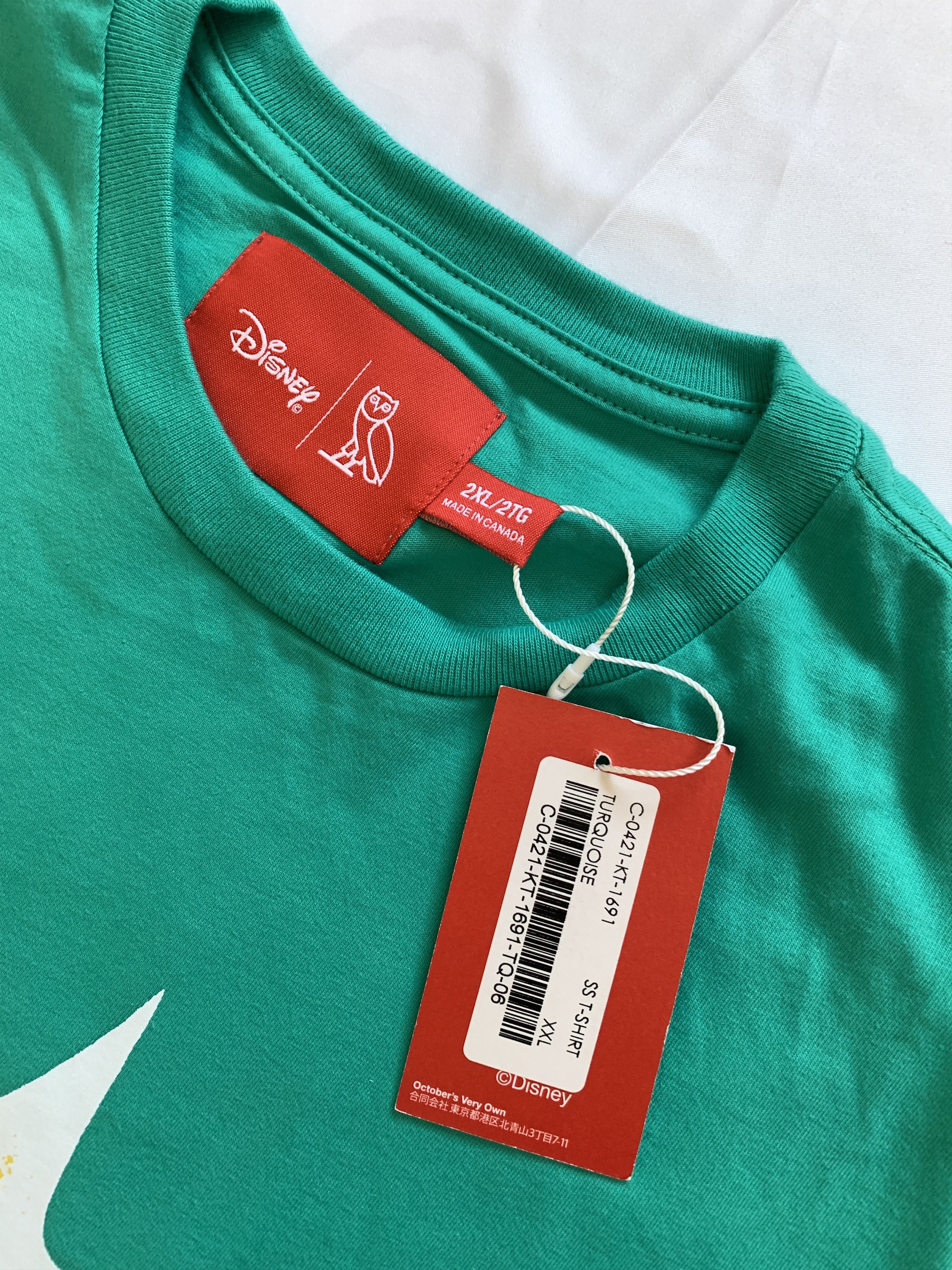 Disney OVO x Disney Donald "OWLS" T-shirt Turquoise Size US XXL / EU 58 / 5 - 3 Thumbnail