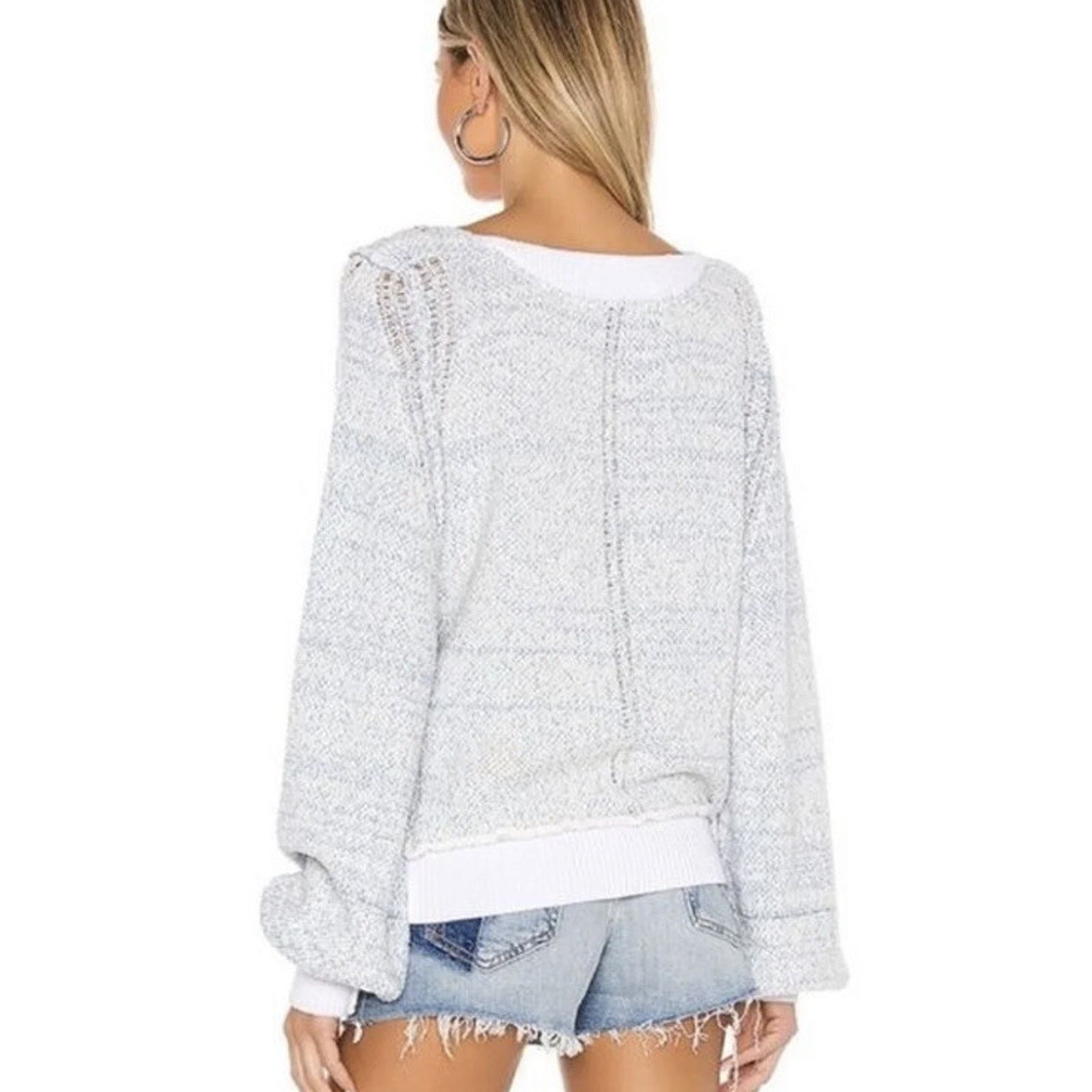 Free People Free People Riptide V-Neck Sweater Sky S A001584 Size S / US 4 / IT 40 - 4 Thumbnail