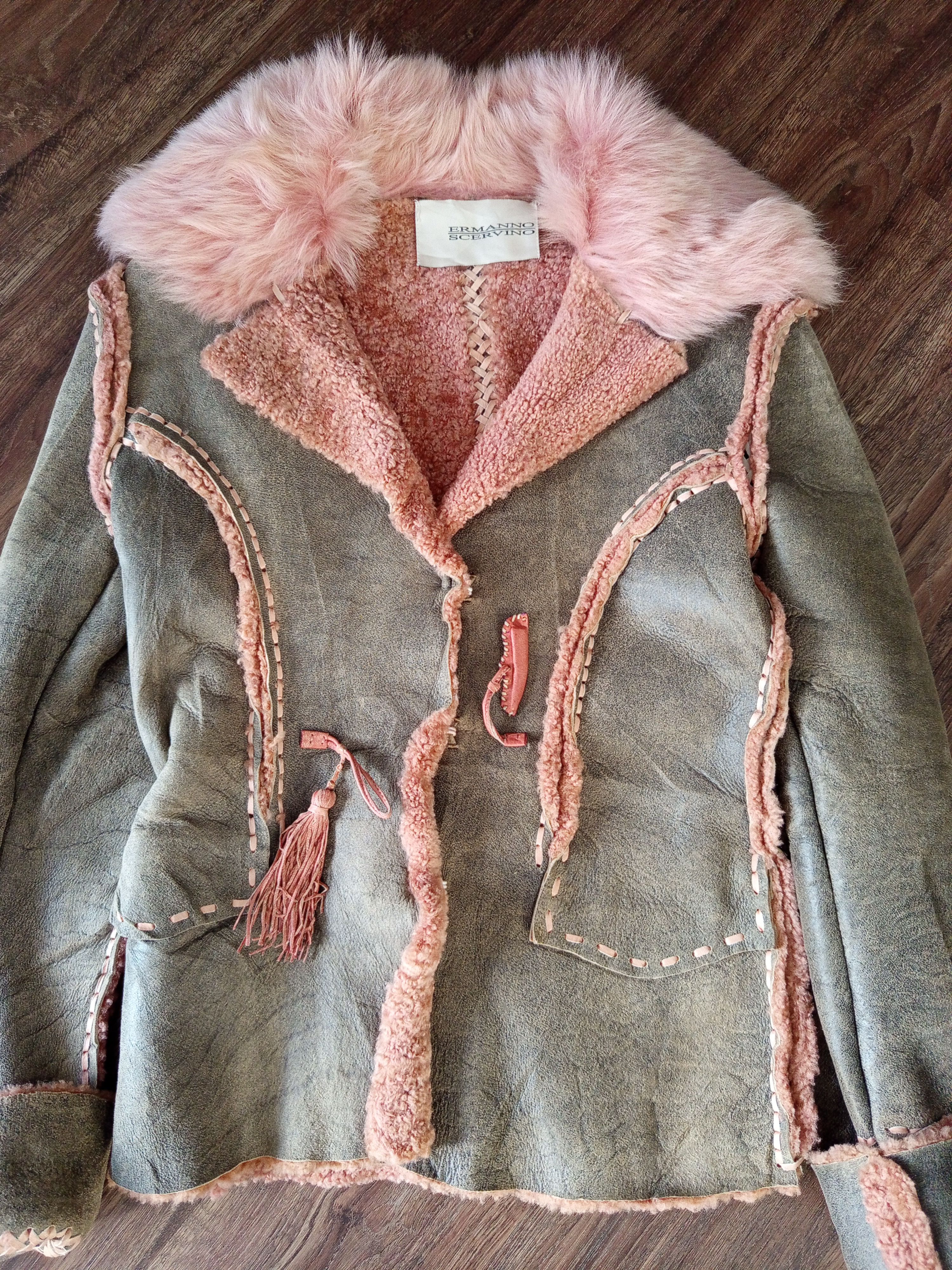 Ermanno Scervino Y2K Ermanno Scervino Shearling Fur Collar Leather Jacket Size M / US 6-8 / IT 42-44 - 2 Thumbnail