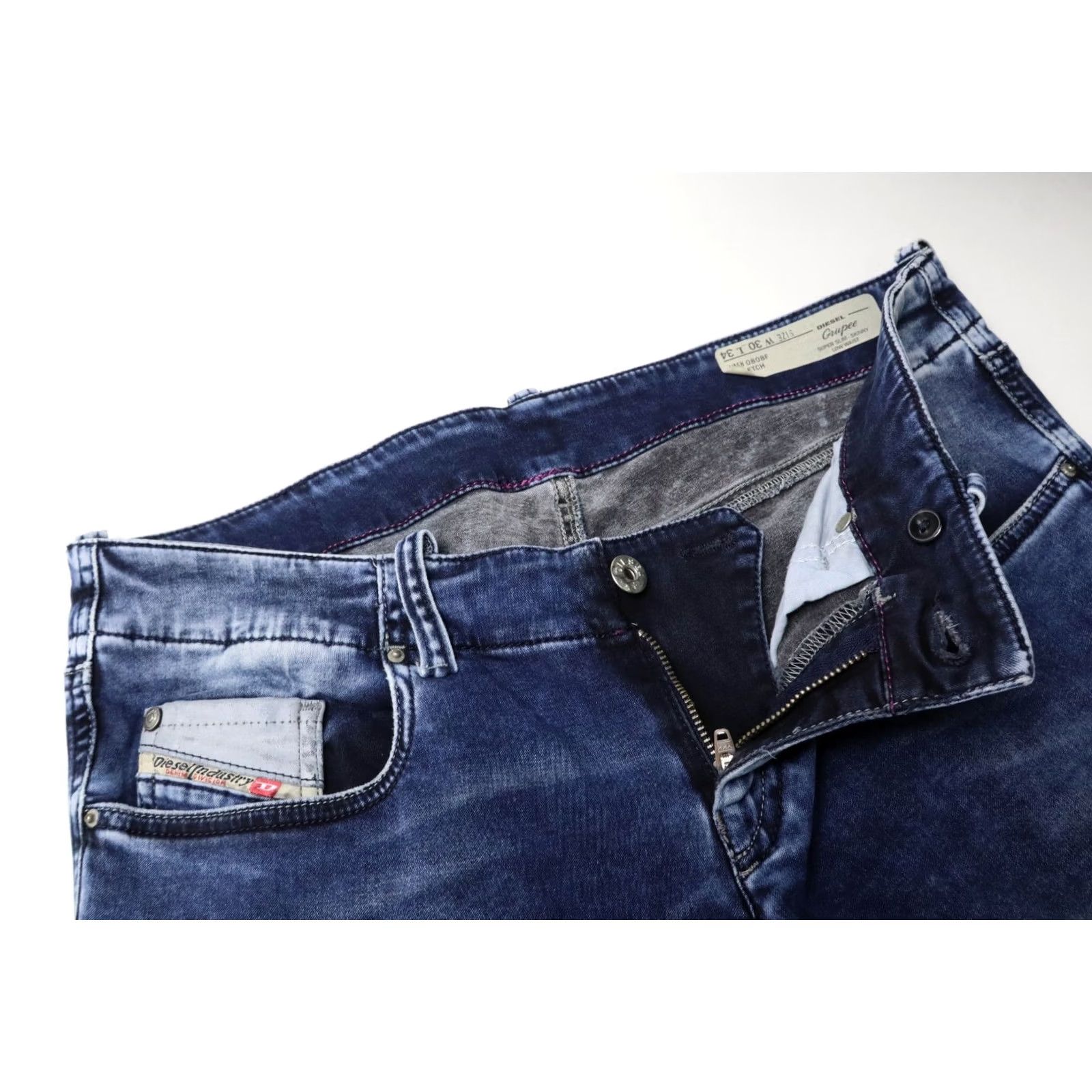 Diesel DIESEL Grupee Super Slim-Skinny Low Waist Stretch Jeans Women's W30 L34 0808F Blue Size 30" / US 8 / IT 44 - 4 Thumbnail