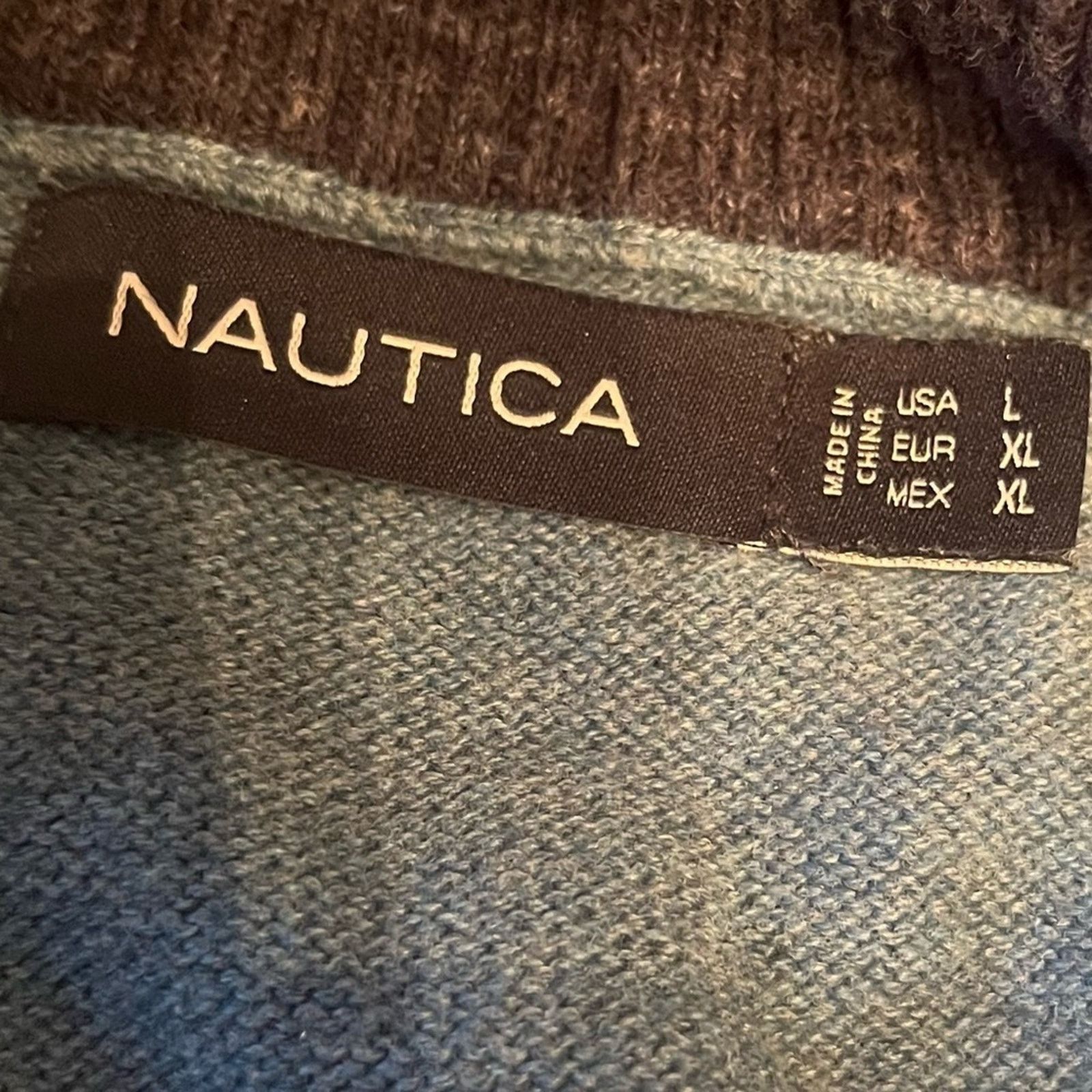 Nautica Nautical Men's Blue quarter zip Sweater, size Large Size US L / EU 52-54 / 3 - 6 Thumbnail