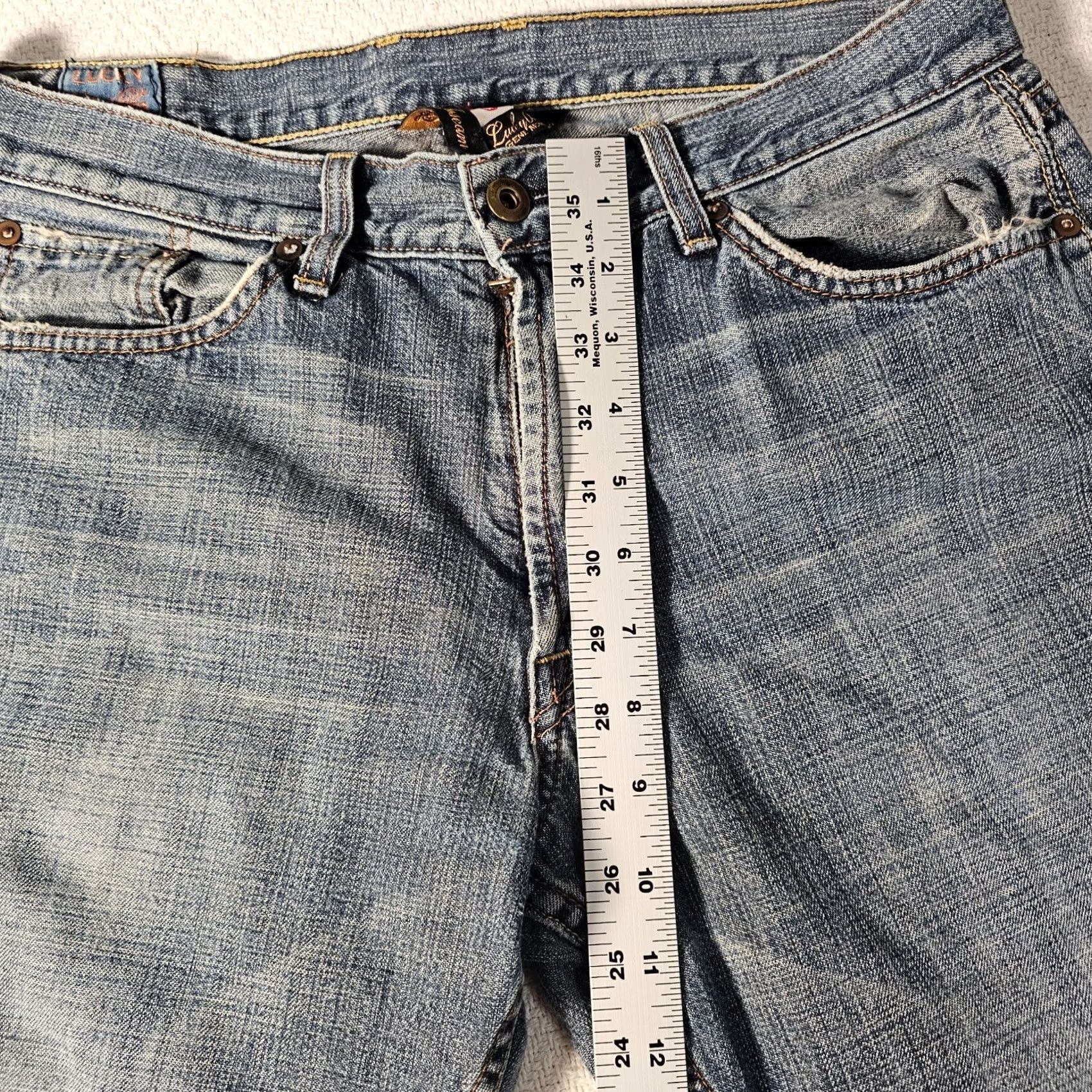 Lucky Brand VINTAGE Lucky Brand Jeans Women's 30 Blue Inseam 33 Bootcut Denim 100% Cotton USA Mens Women Girls Size 30" / US 8 / IT 44 - 7 Thumbnail