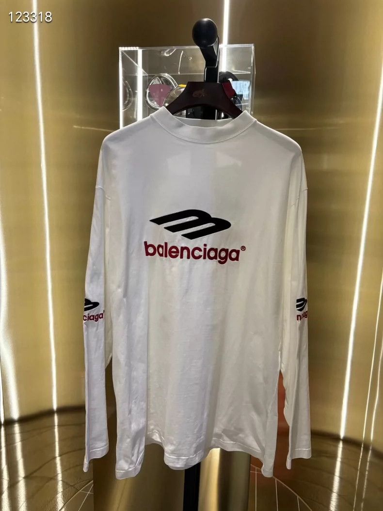 Balenciaga Balenciaga 3B Logo Embroidered Long Sleeve T-shirt Size US L / EU 52-54 / 3 - 1 Thumbnail