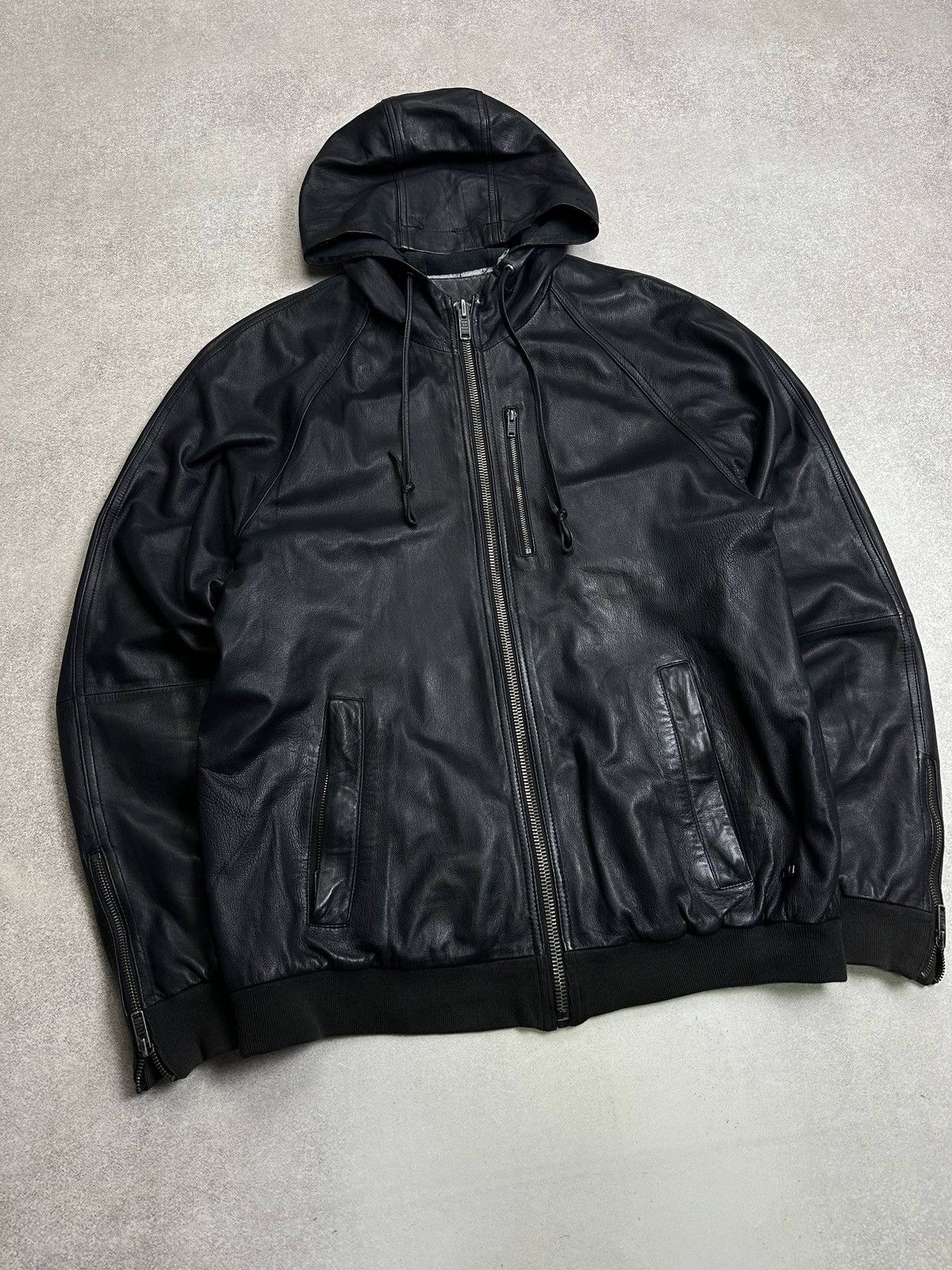 Marc Jacobs Marc by Marc Jacobs Waking Night Leather Hooded Jacket L Size US L / EU 52-54 / 3 - 3 Thumbnail