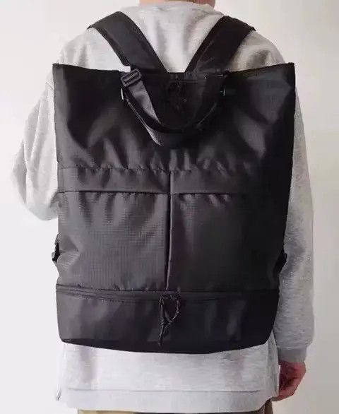 Vintage Utility Grunge 2 Way Tote Bag Backpack in Black, Men's